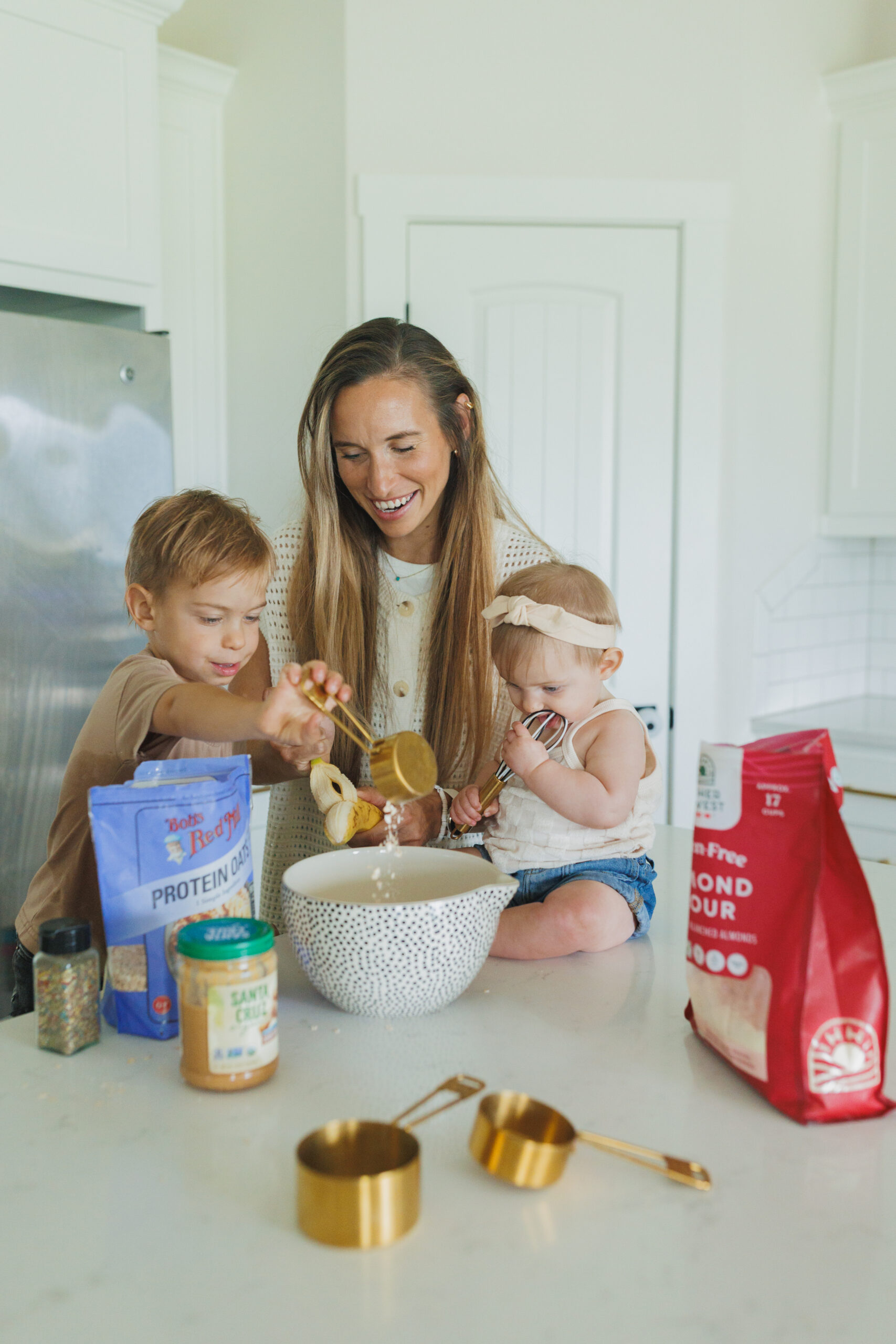 making 3 ingredient oatmeal cookies with banana and peanut butter