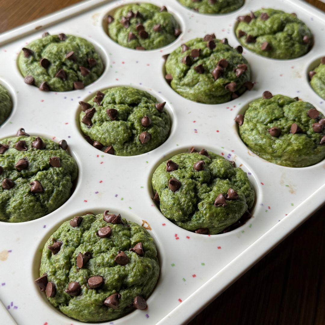 easy blender spinach protein muffins