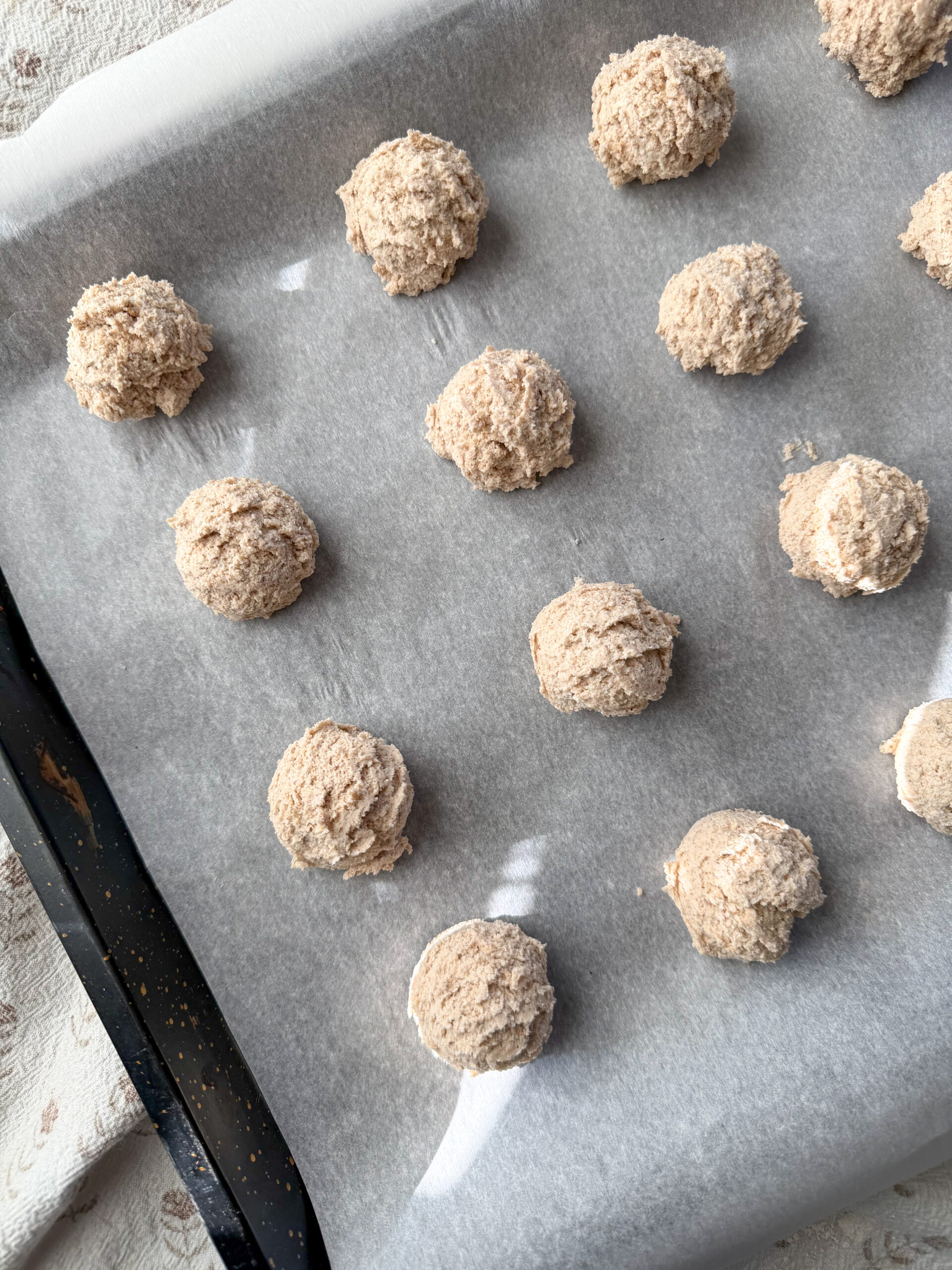 rolling the yogurt donut holes