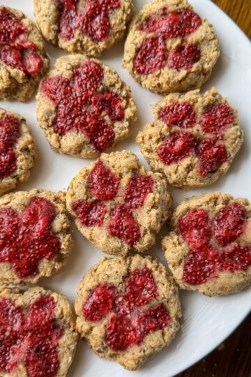 easy chia jam thumbprint cookies