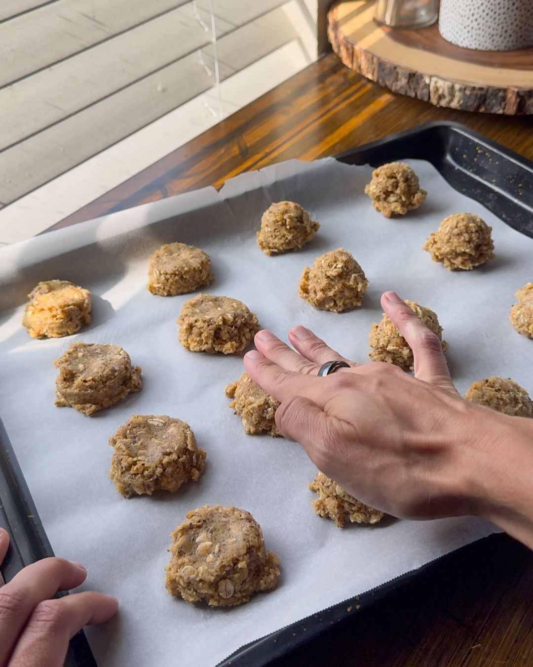 easy chia jam thumbprint oatmeal cookies