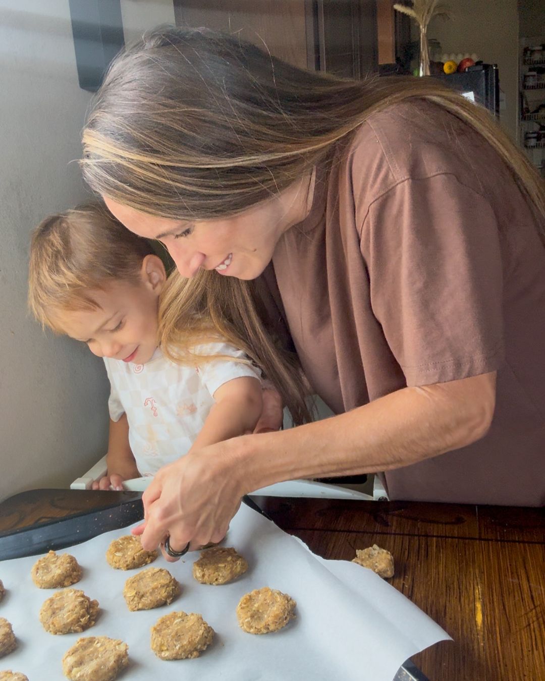 easy chia jam thumbprint oatmeal cookies