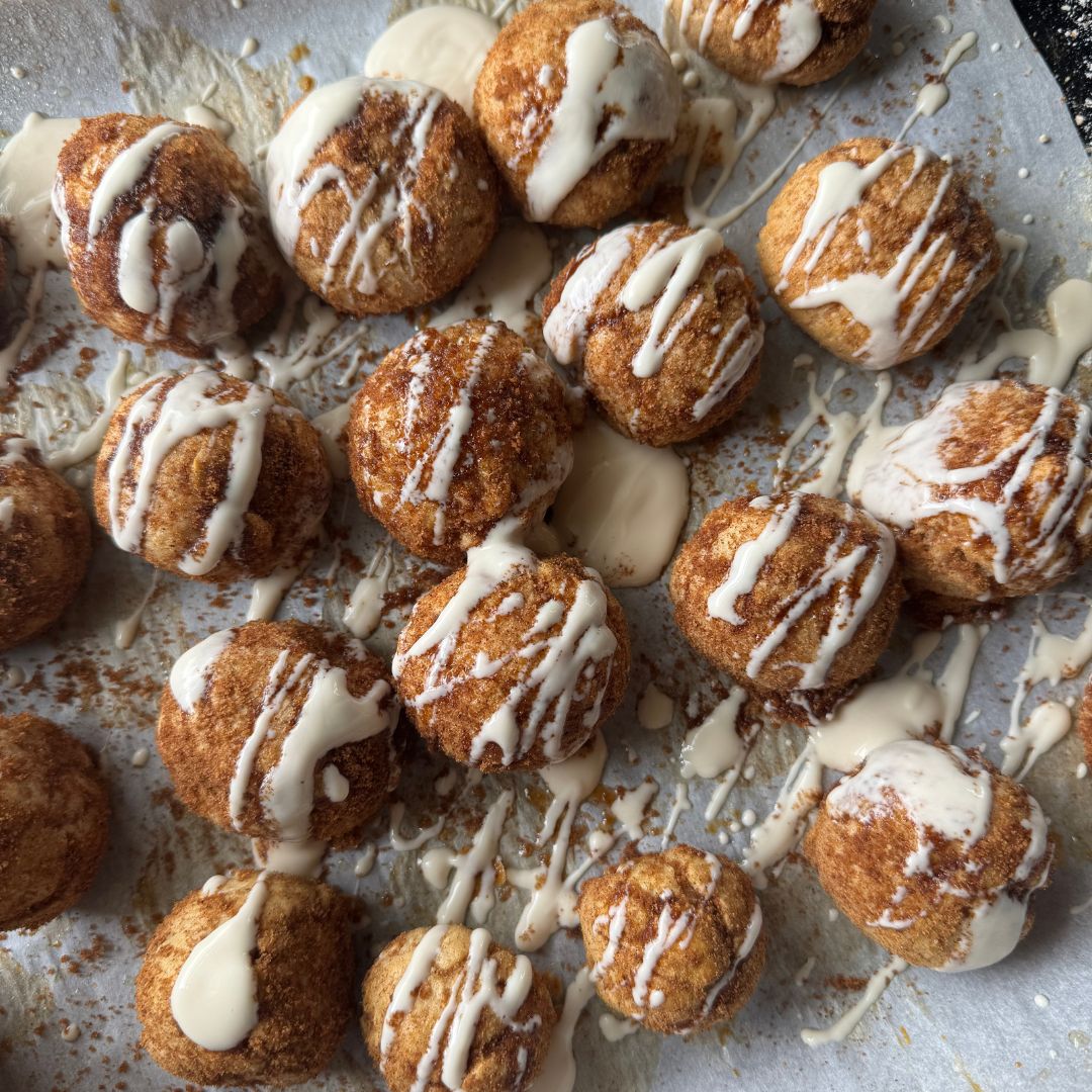greek yogurt protein cinnamon donut holes for toddlers