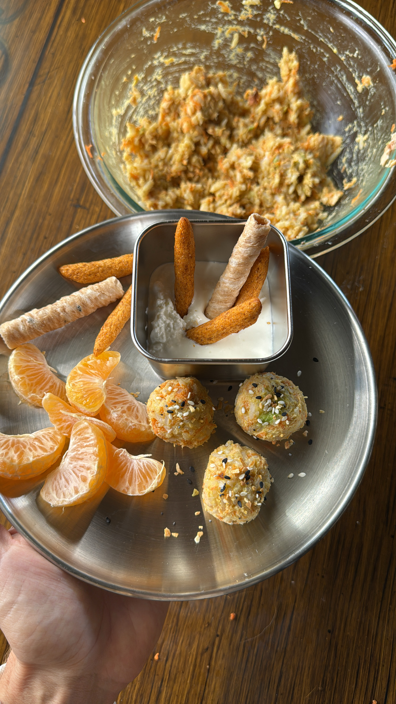 finished plate of the salmon rice balls