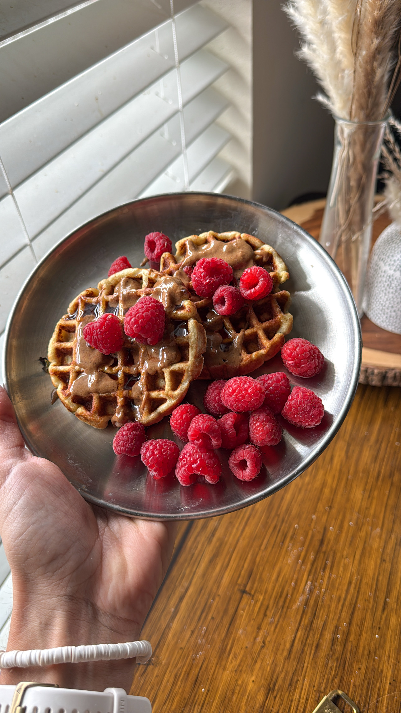 easy banana egg waffles