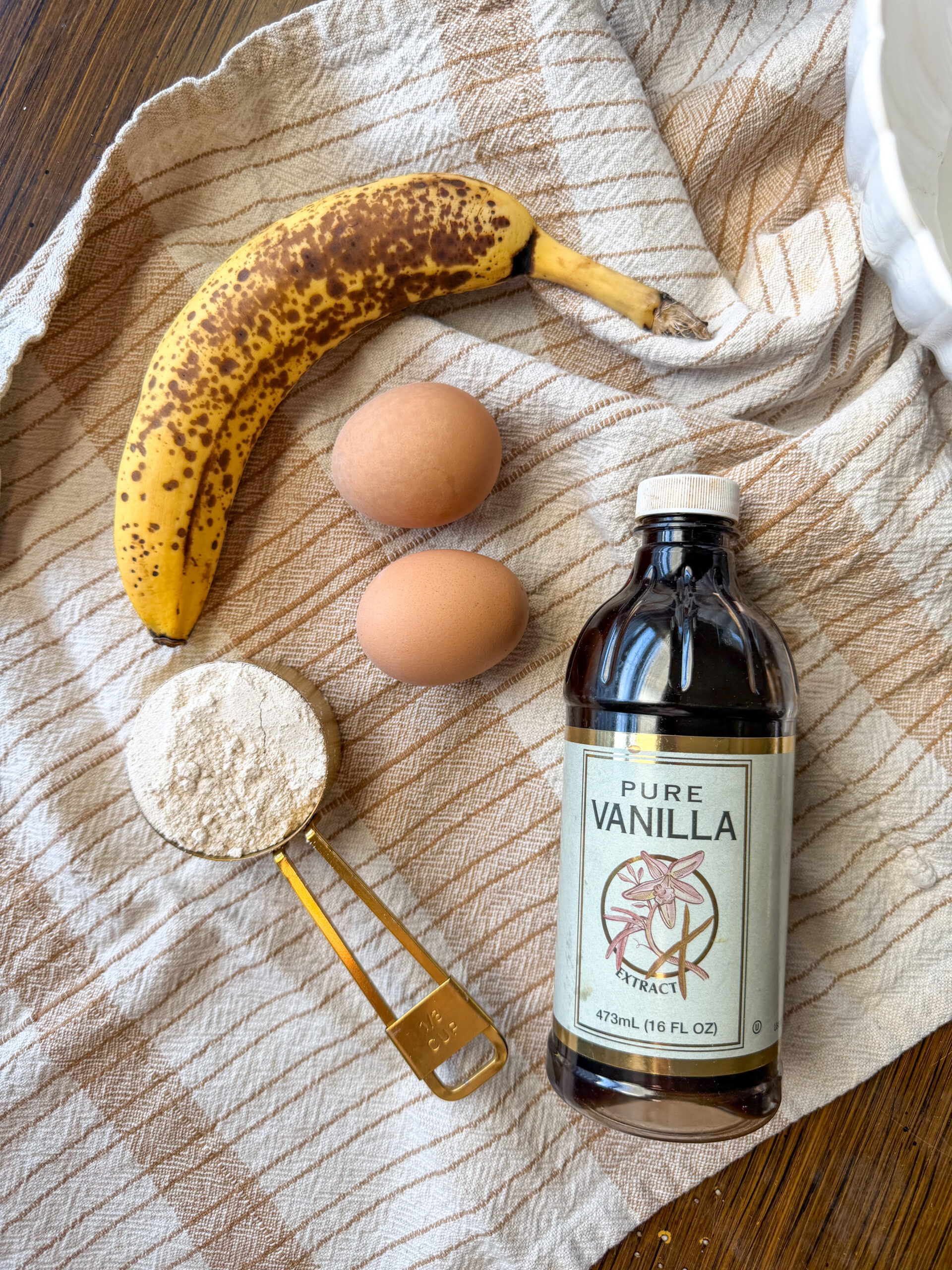 ingredients for Easy Banana Egg Waffles (3 ingredients, no added sugar)