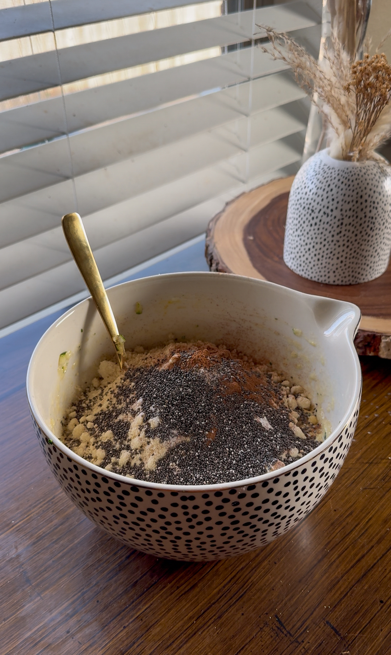 mixing the dry ingredients