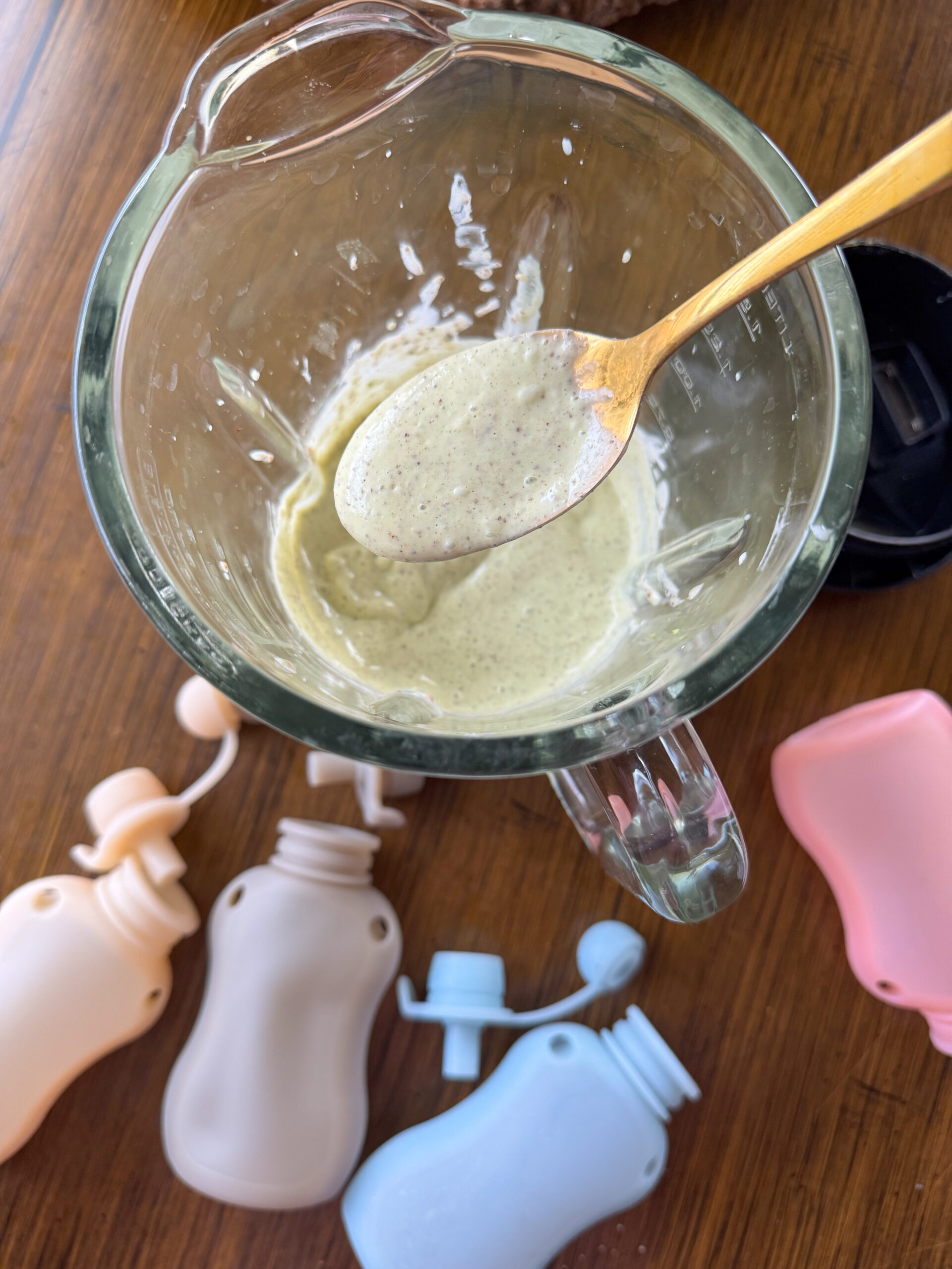 blending the banana avocado smoothie