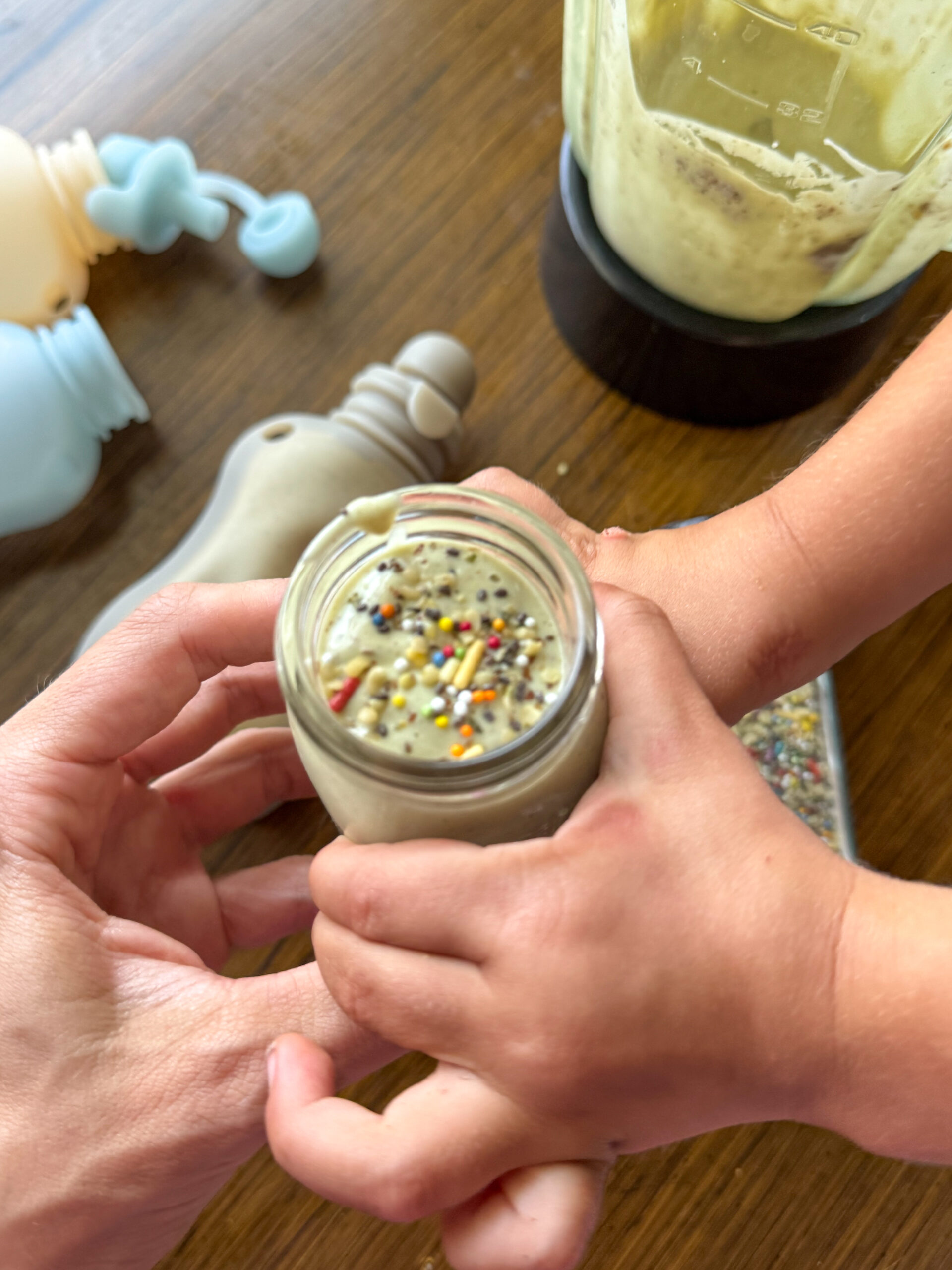 making the smoothie into a milkshake for toddlers