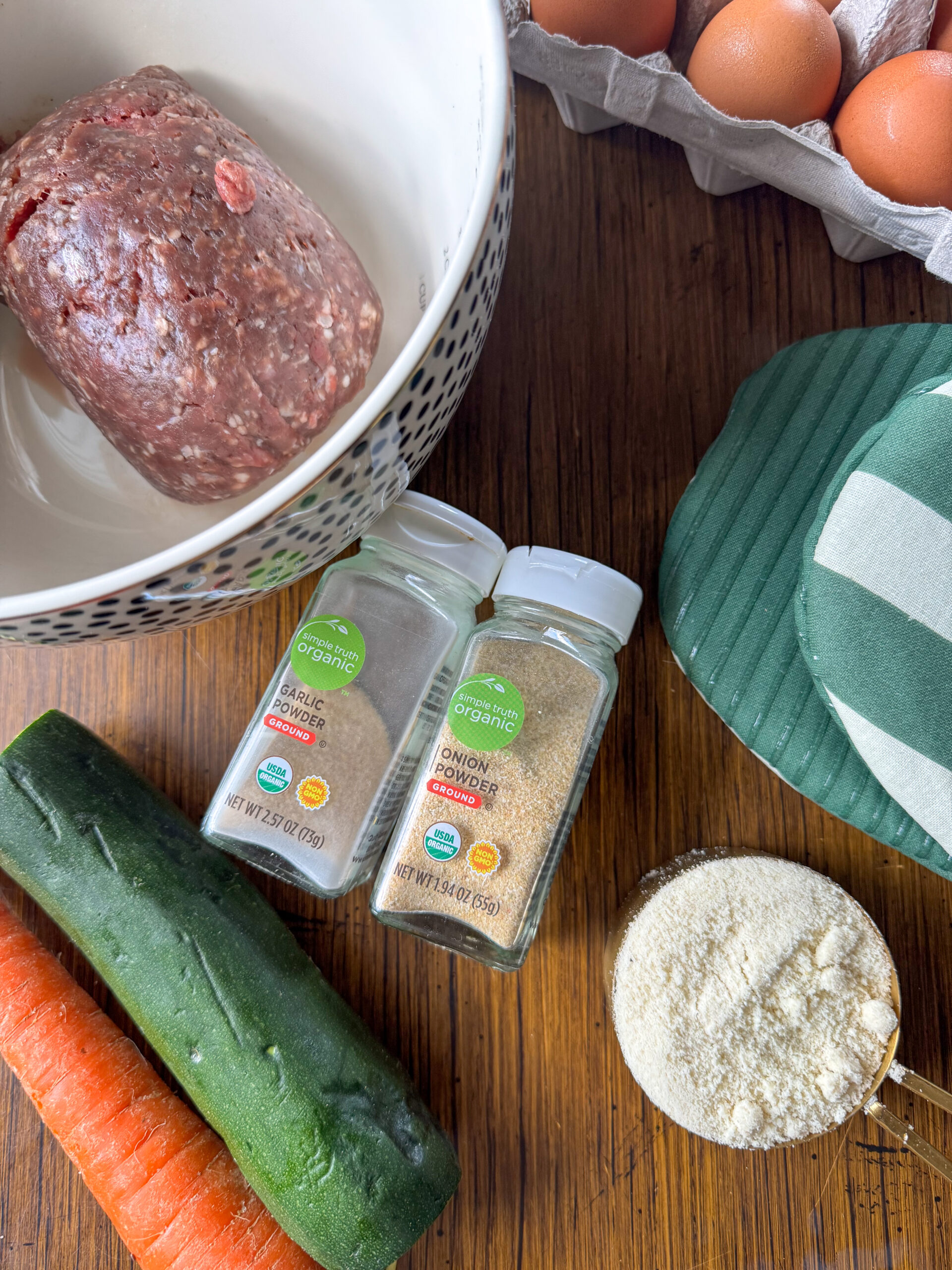 ingredients for the veggie-packed meatballs