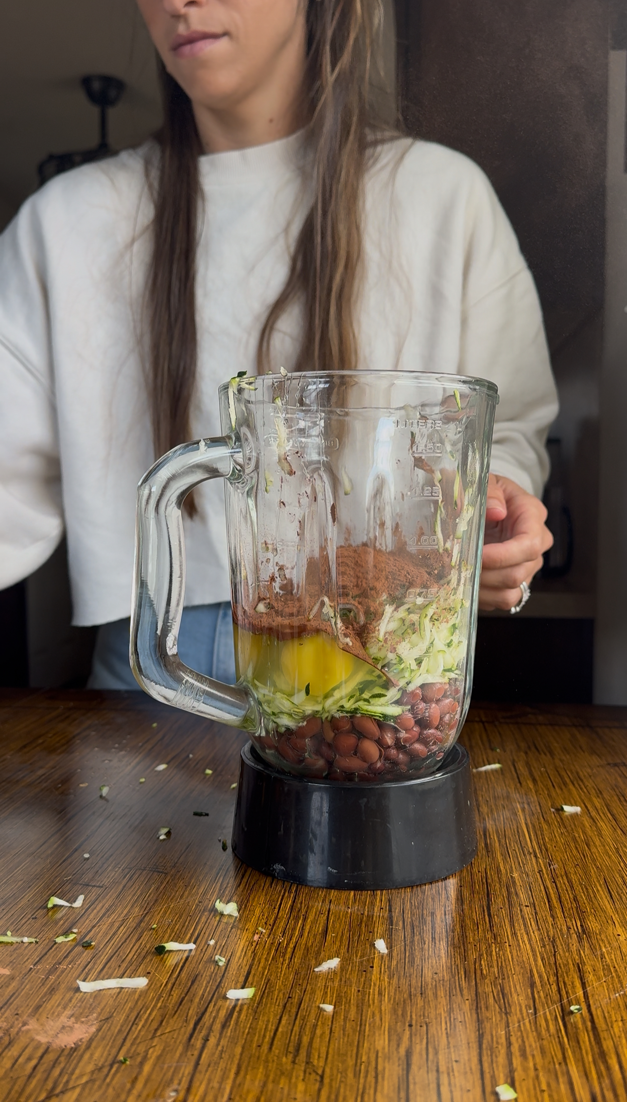 blending all the ingredients together in a blender