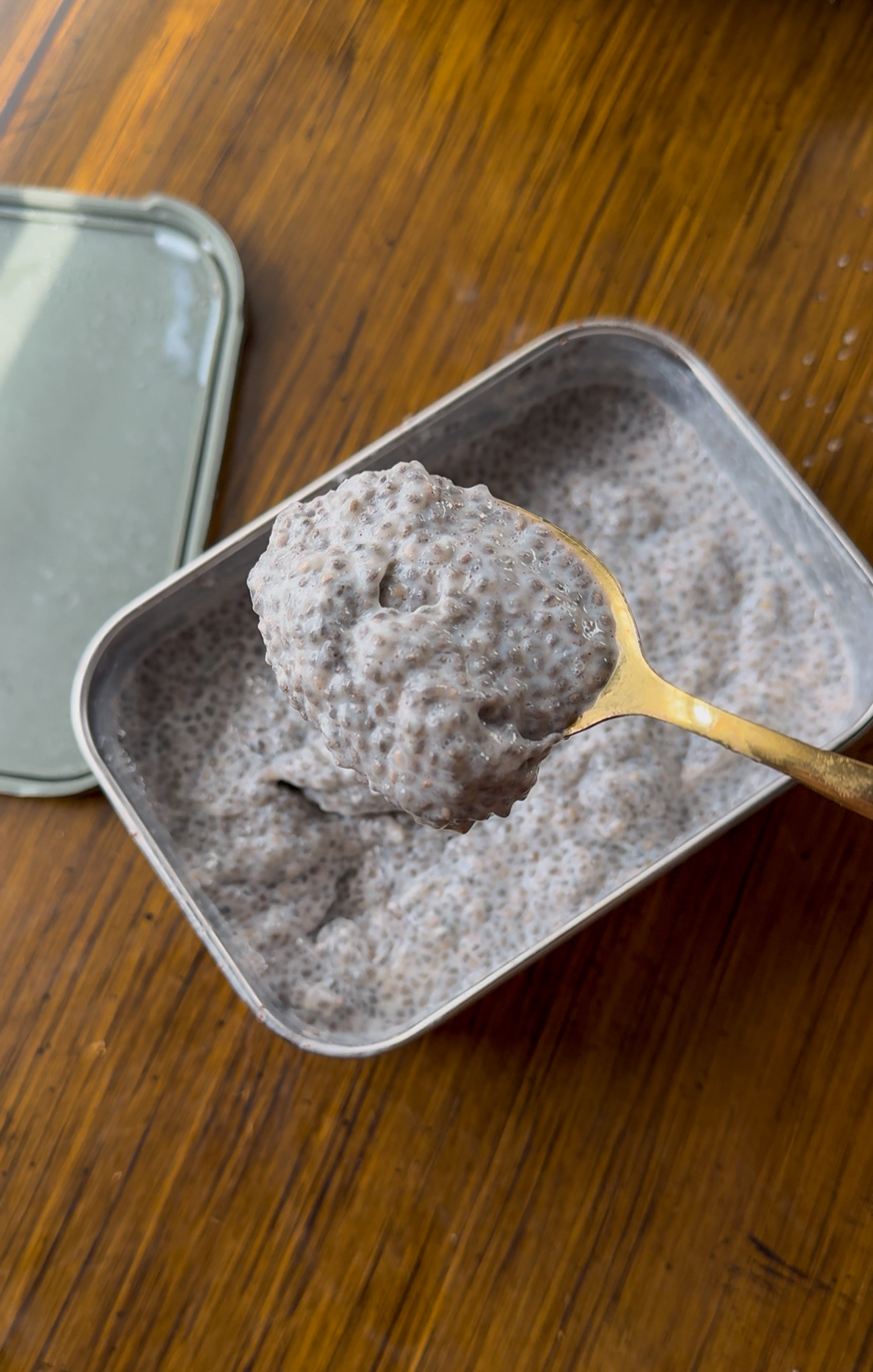finished chia pudding, ready to enjoy with toddler