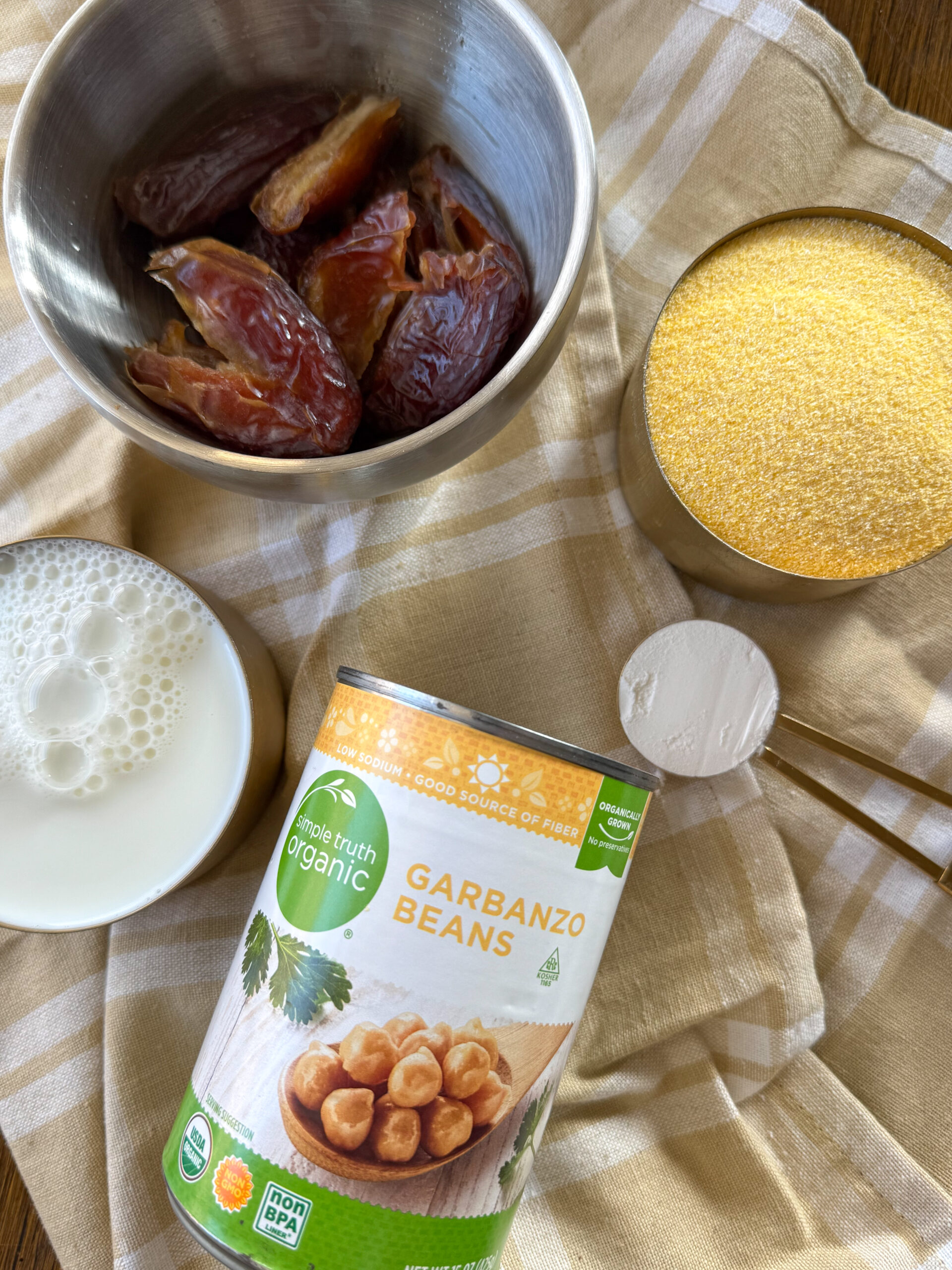 ingredients for the cornbread chickpea muffins