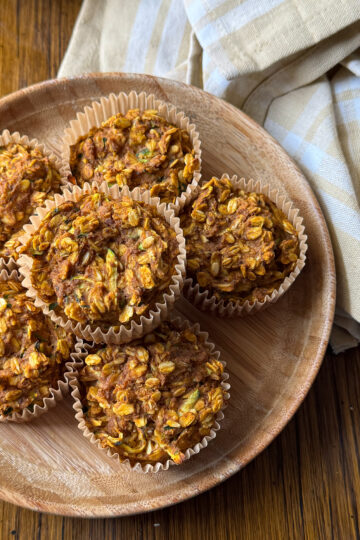 pumpkin zucchini oat muffins