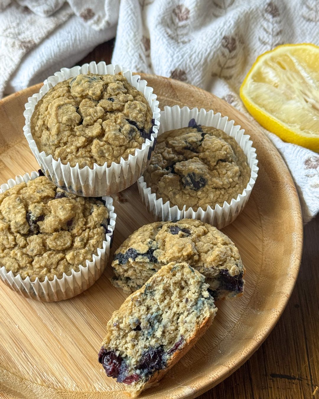 simple lemon blueberry chickpea muffins for babies and toddlers