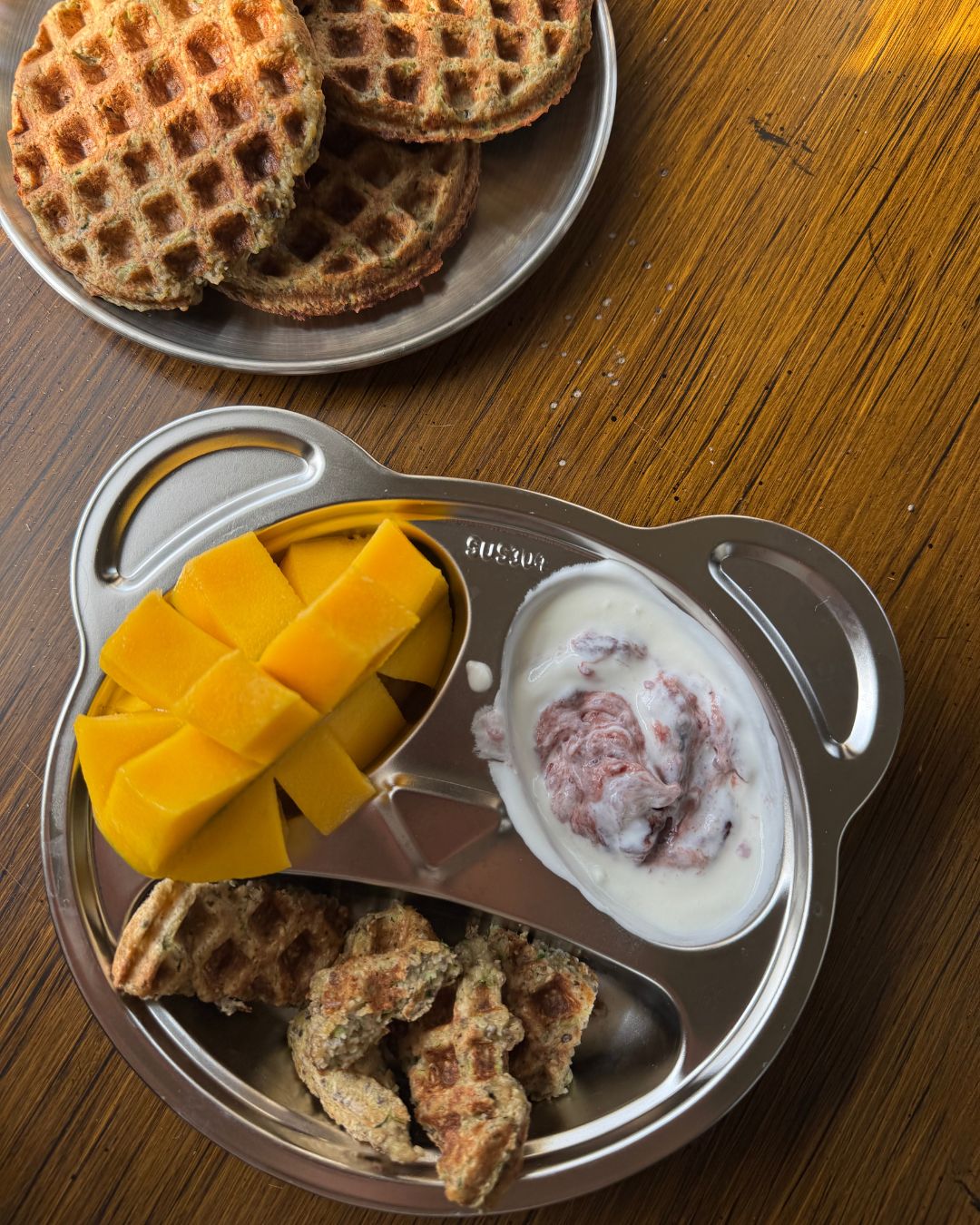 how to plate for your toddler, waffle dippers