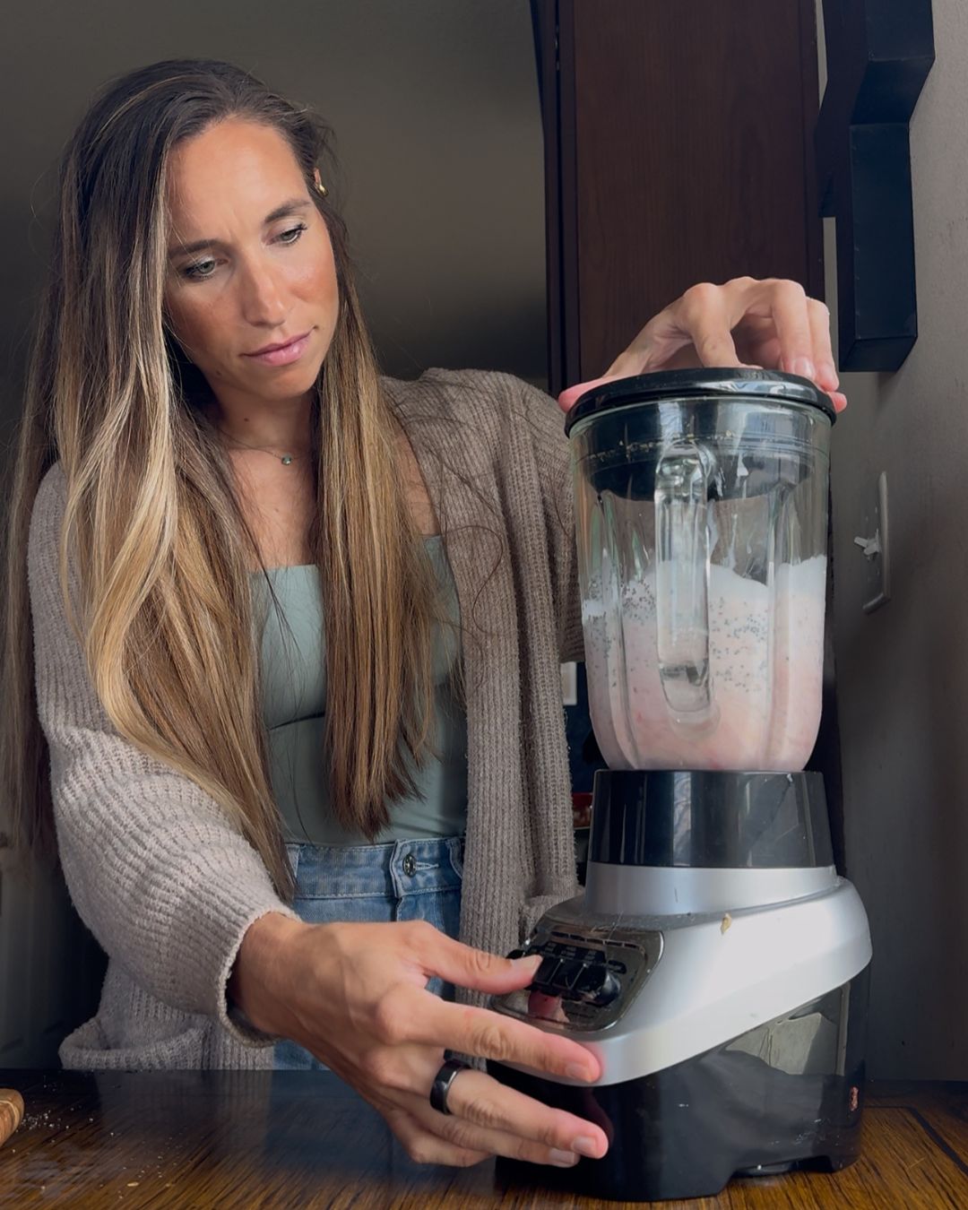 blending the ingredients