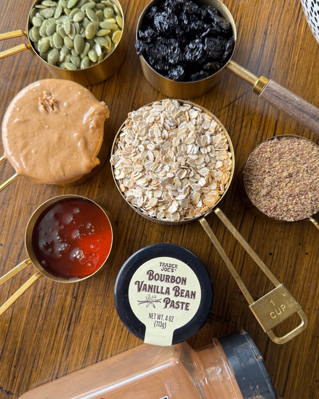 ingredients for the trail mix energy bites
