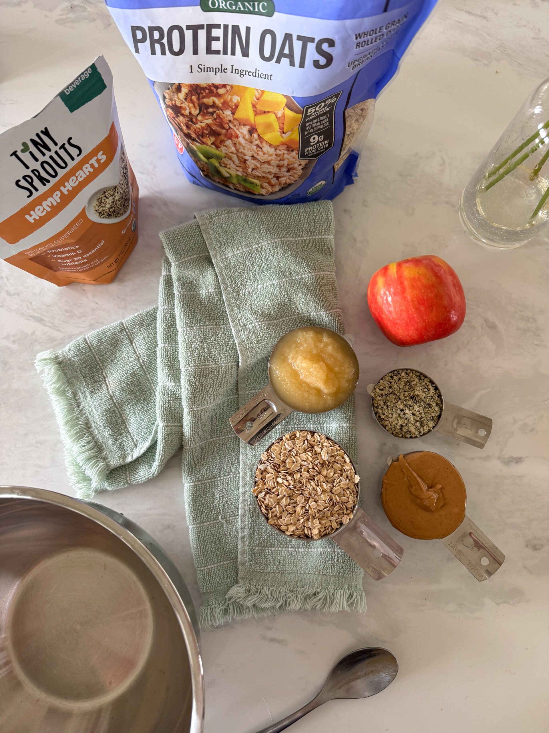 preparing to add ingredients into the bowl
