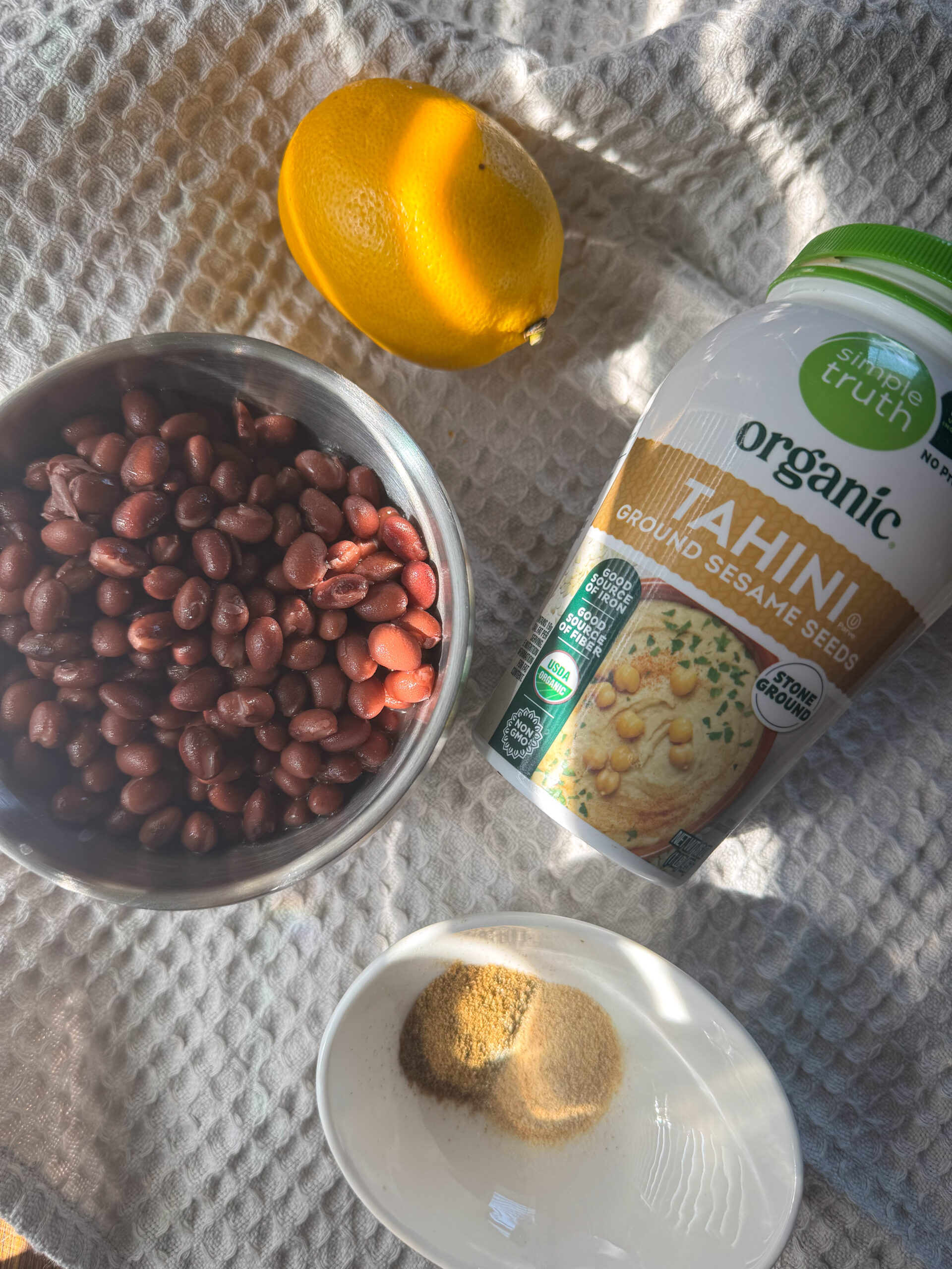 ingredients for the black bean hummus