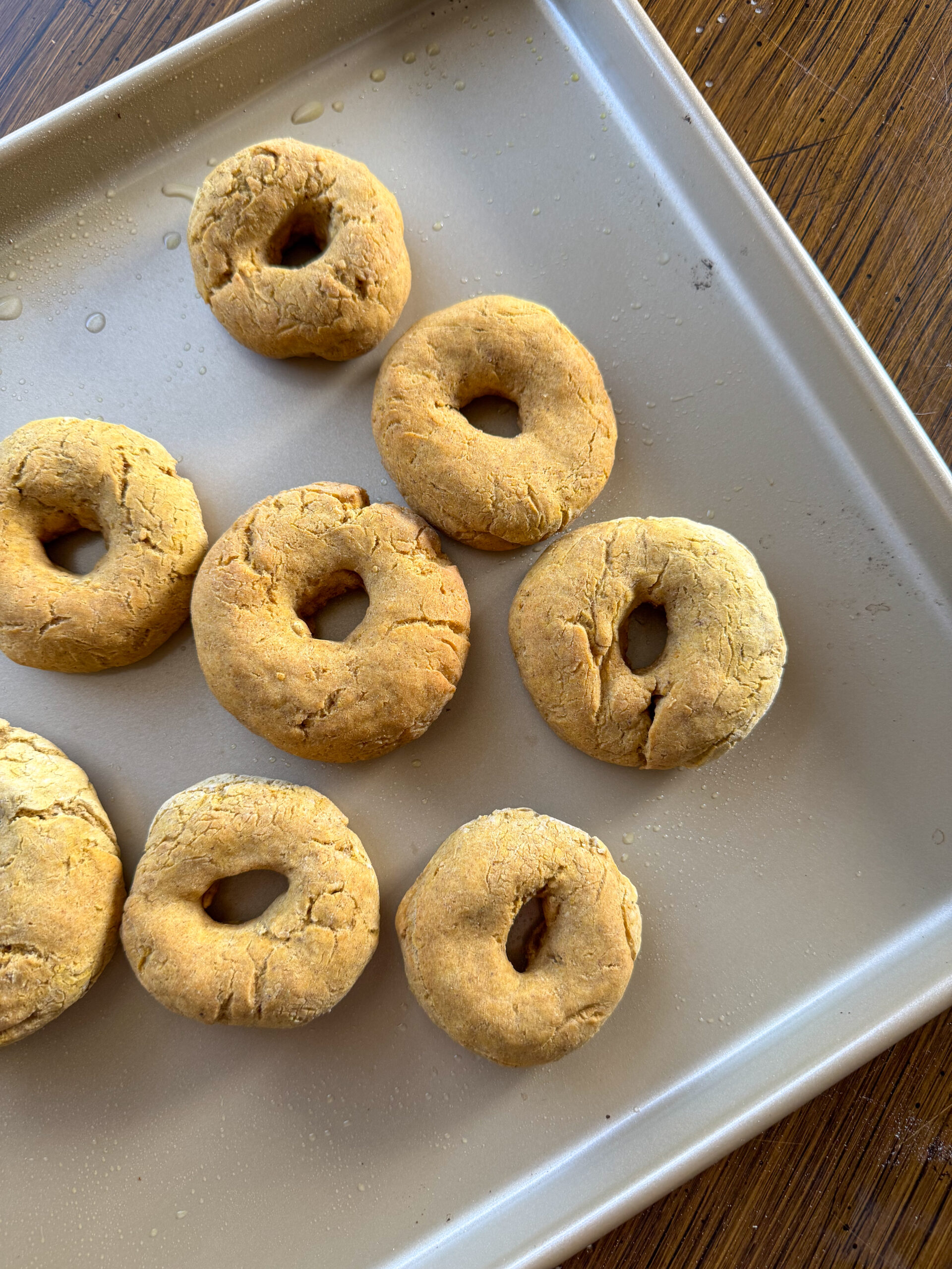 pumpkin yogurt bagels are baked