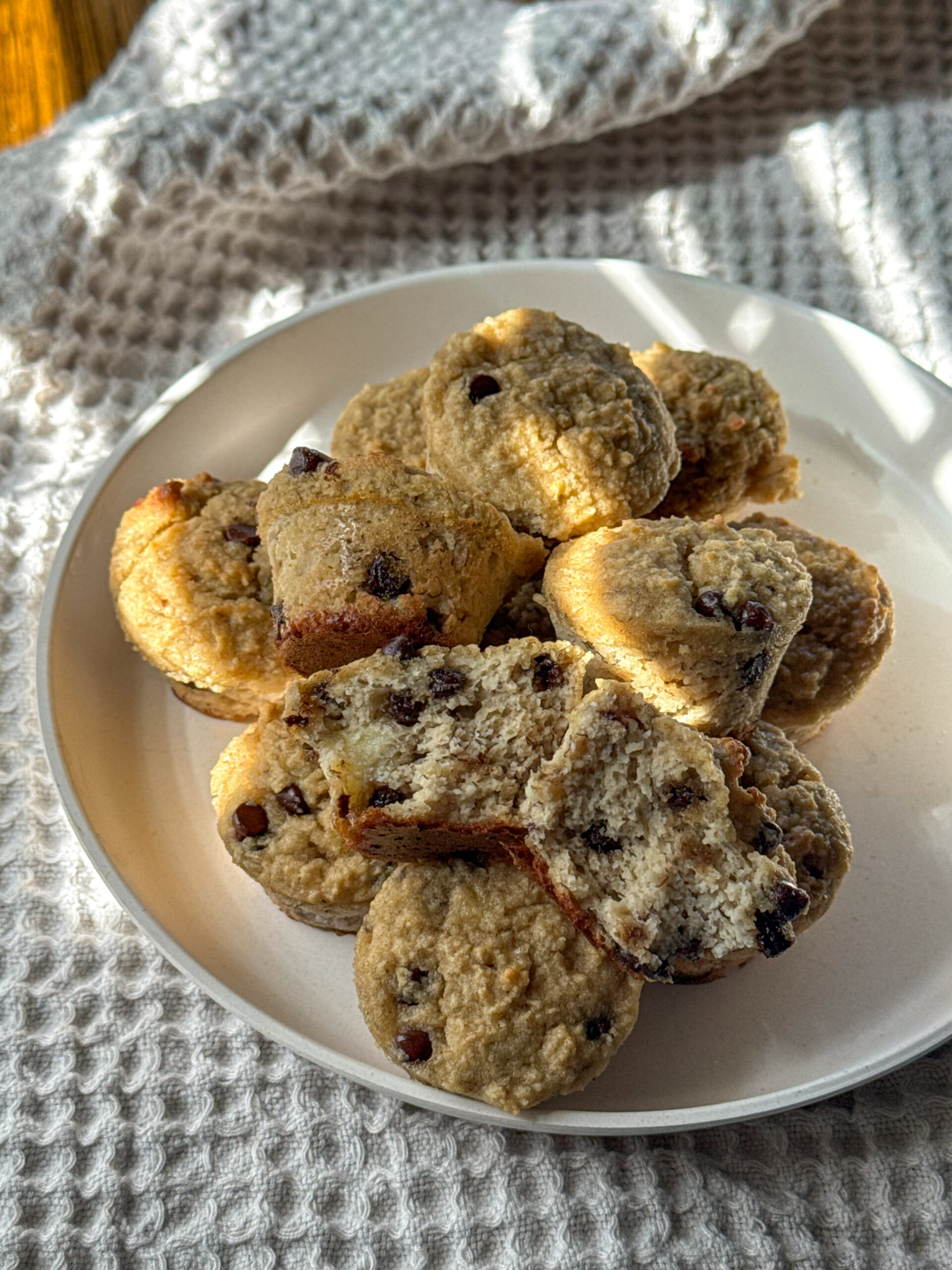 mini almond flour banana muffins for toddlers and babies