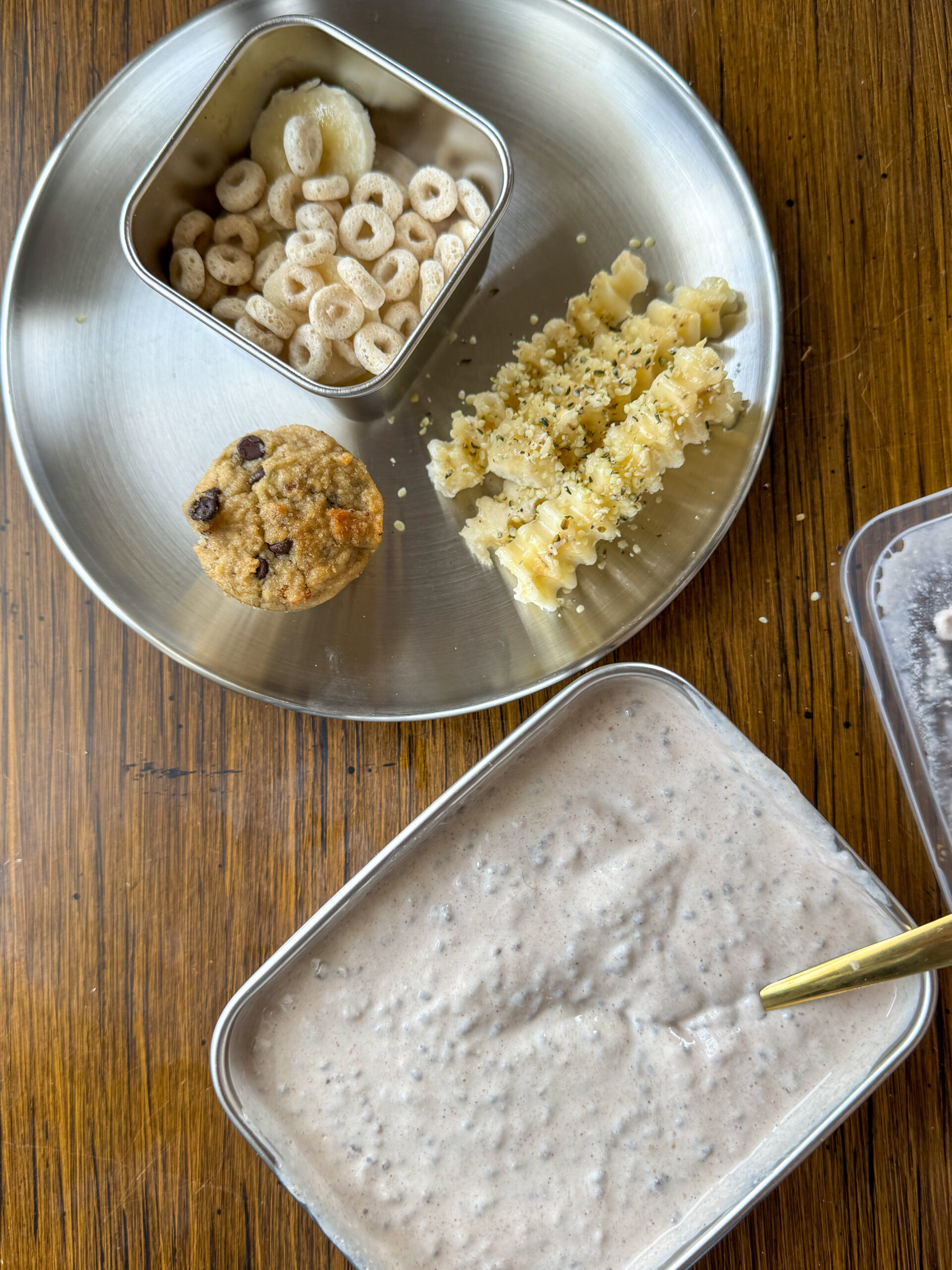 banana chia pudding parfait with banana fries