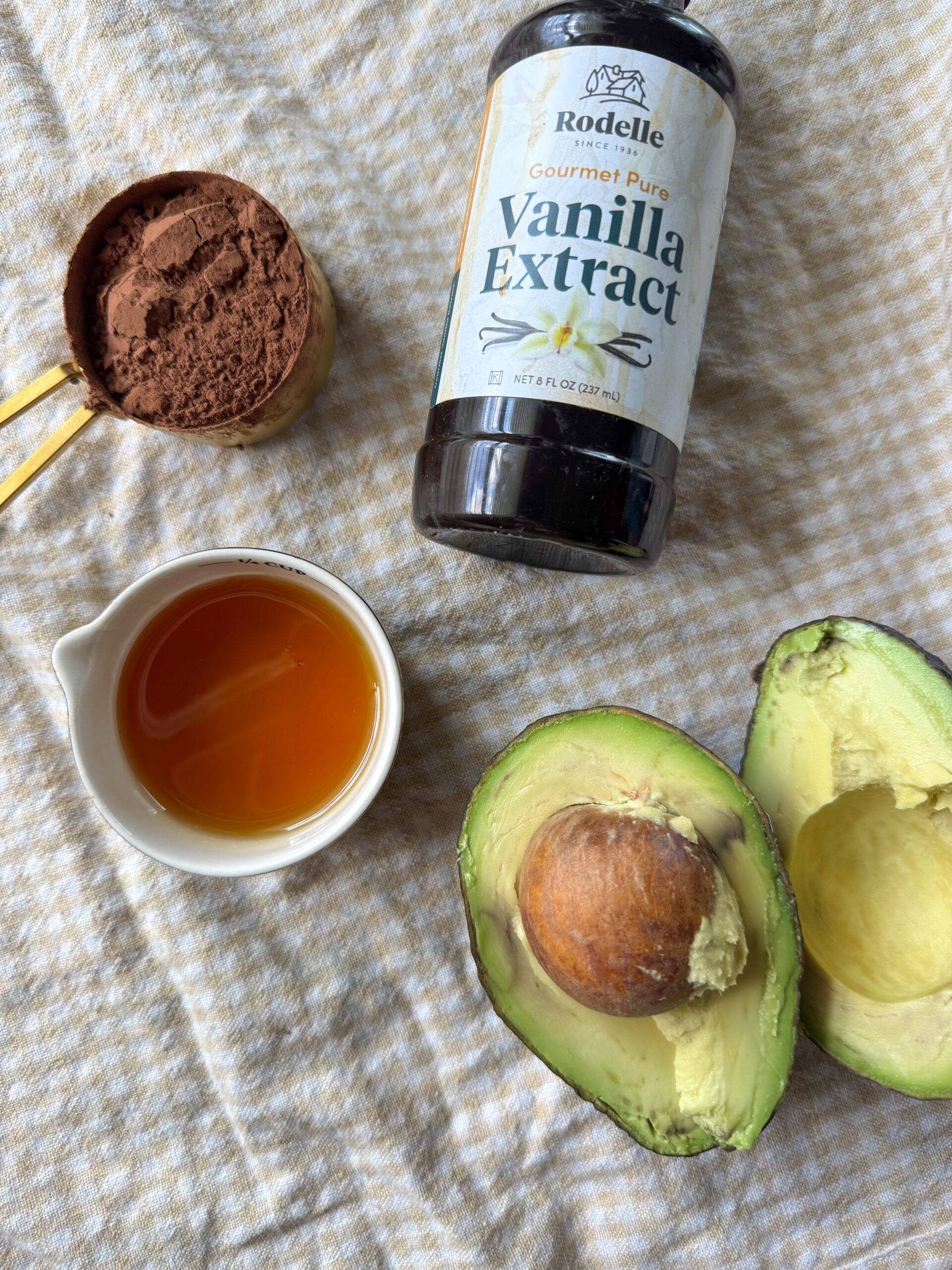 ingredients for chocolate avocado frosting