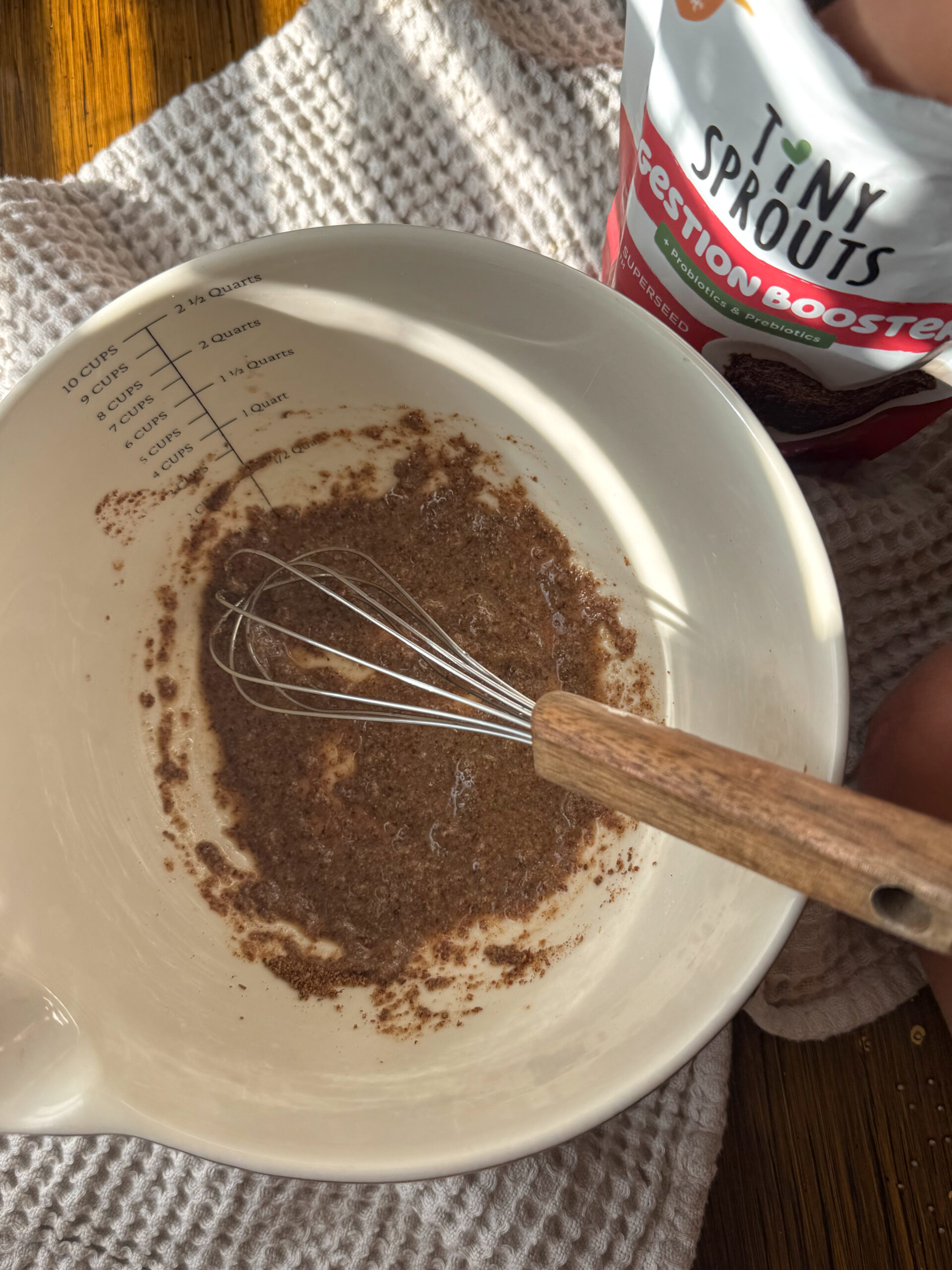 whisking flax egg together