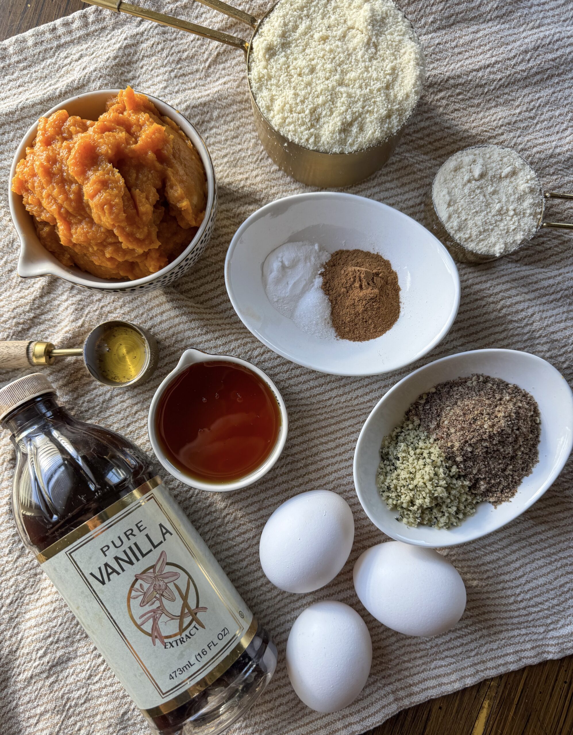 ingredients for the gluten free pumpkin bread