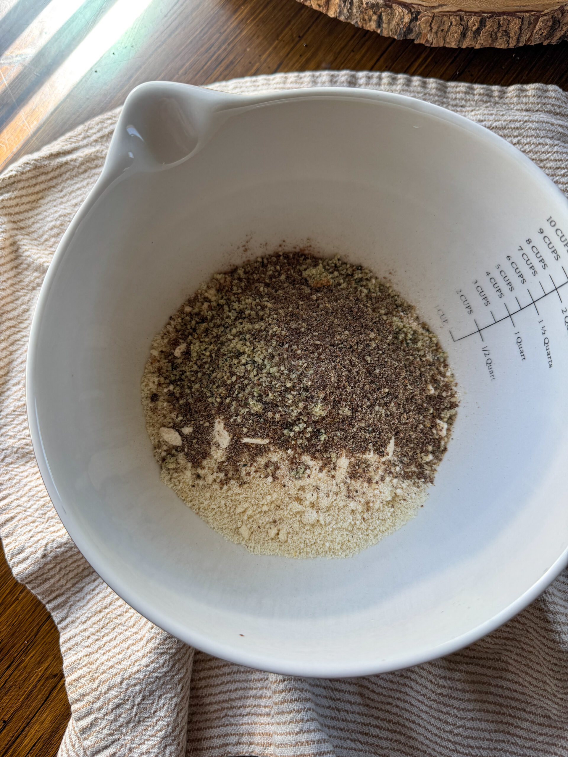 dry ingredients in a mixing bowl
