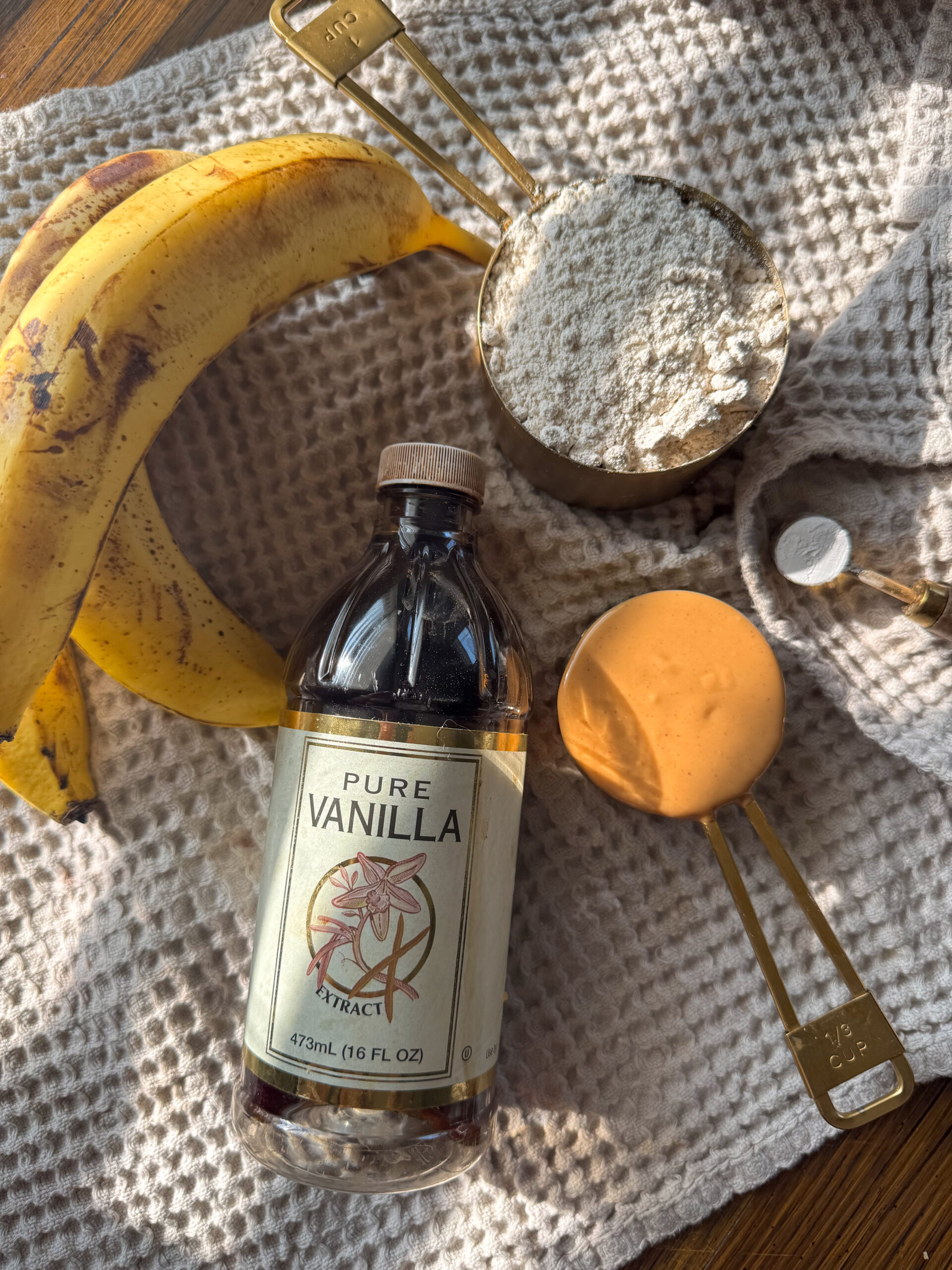 ingredients for peanut butter banana donuts
