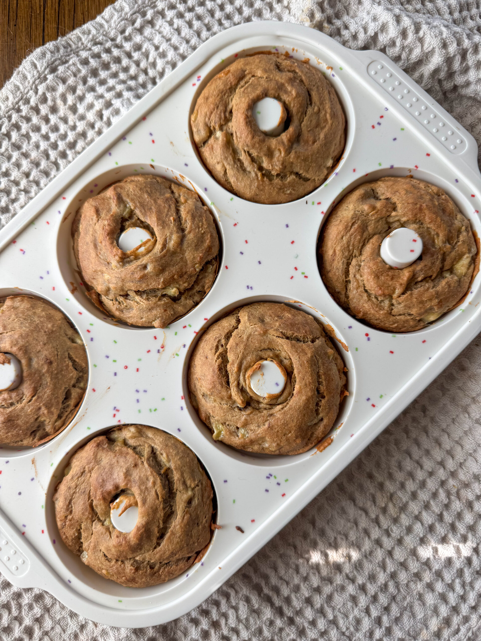 peanut butter banana donuts for toddlers and babies