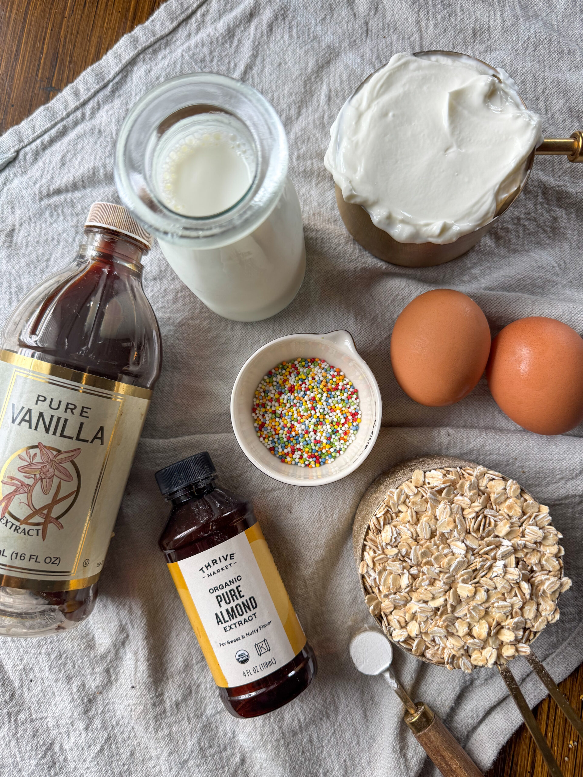 ingredients for the sugar cookie baked oatmeal