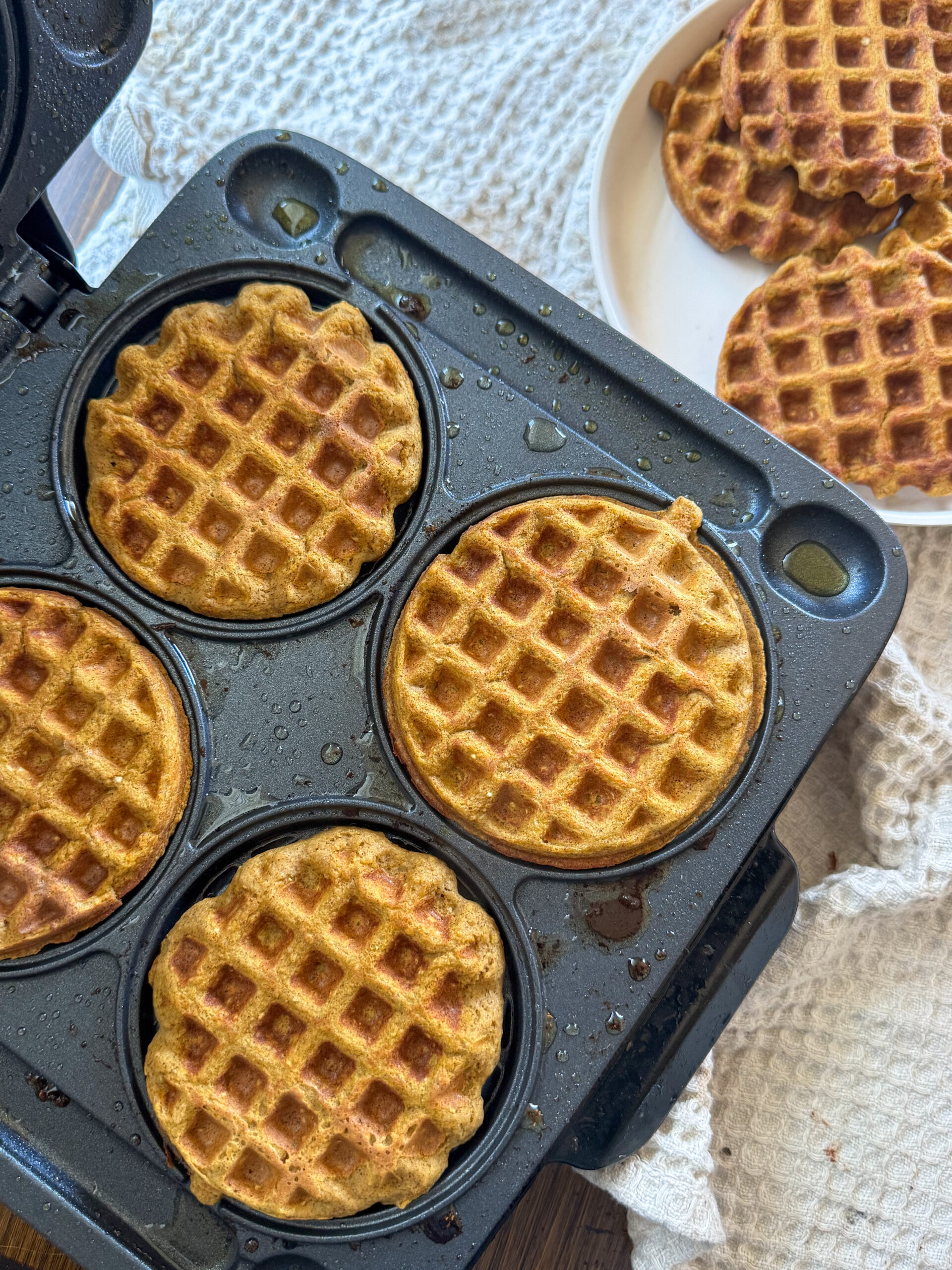 cooked chickpea pumpkin waffles