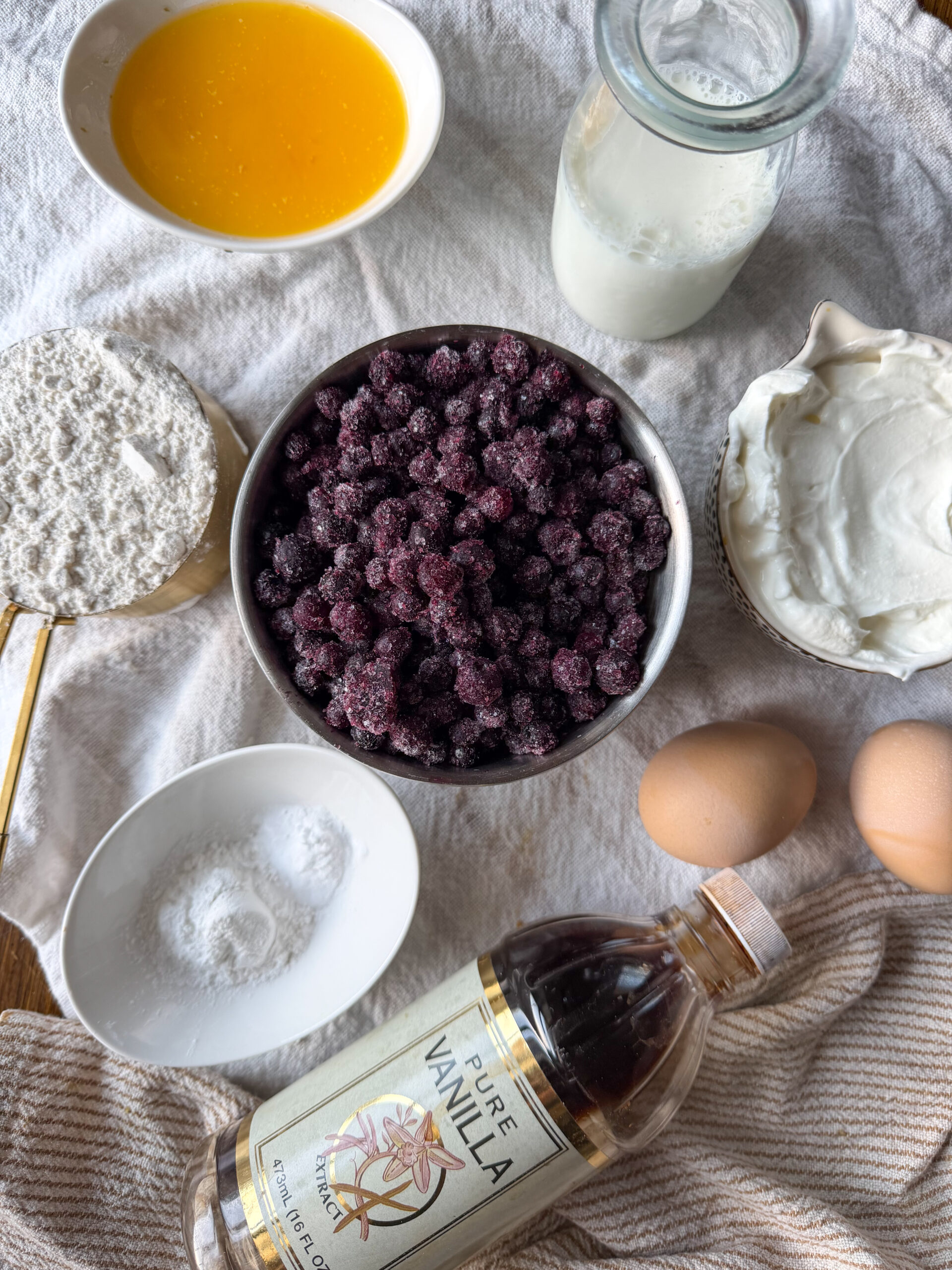ingredients you need for the blueberry muffins with greek yogurt for toddlers