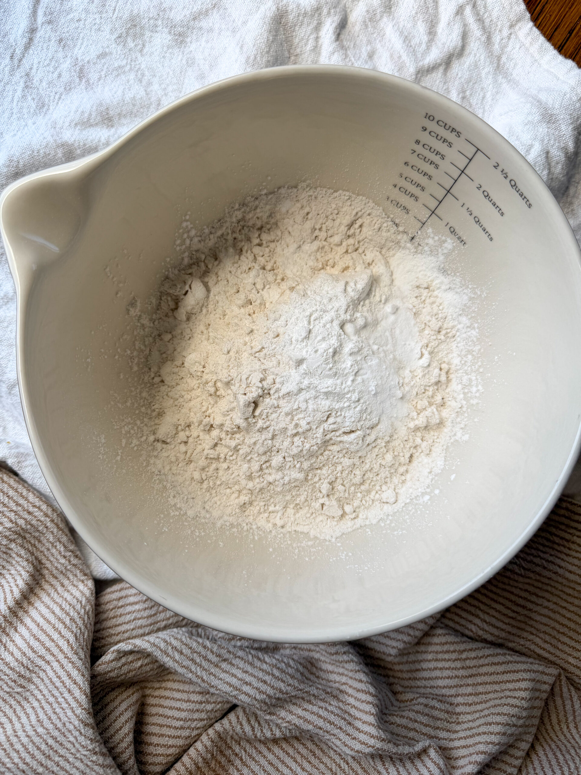 dry ingredients in a white bowl