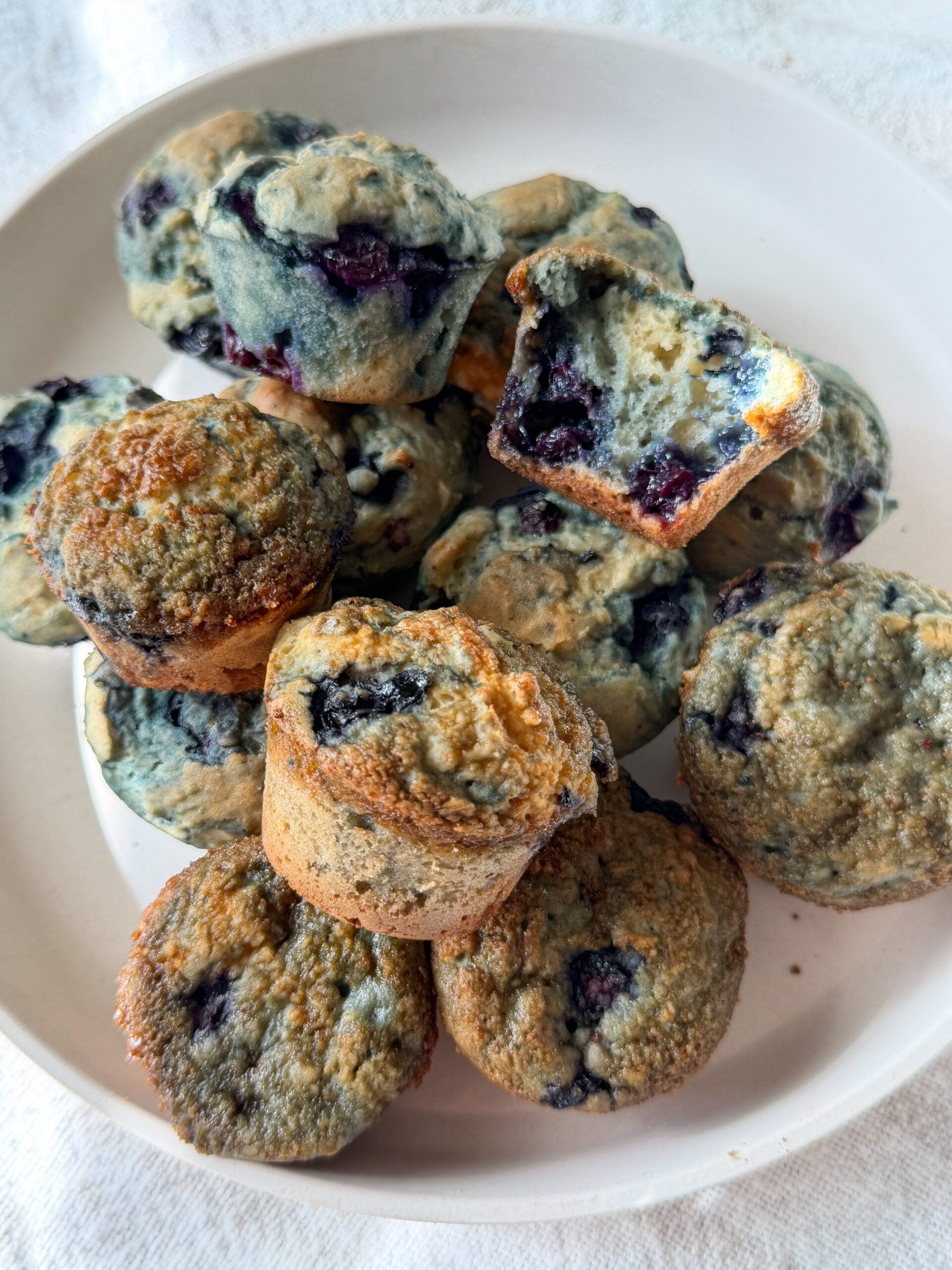 Blueberry Muffins with Greek Yogurt (low sugar & kid-friendly) for toddlers