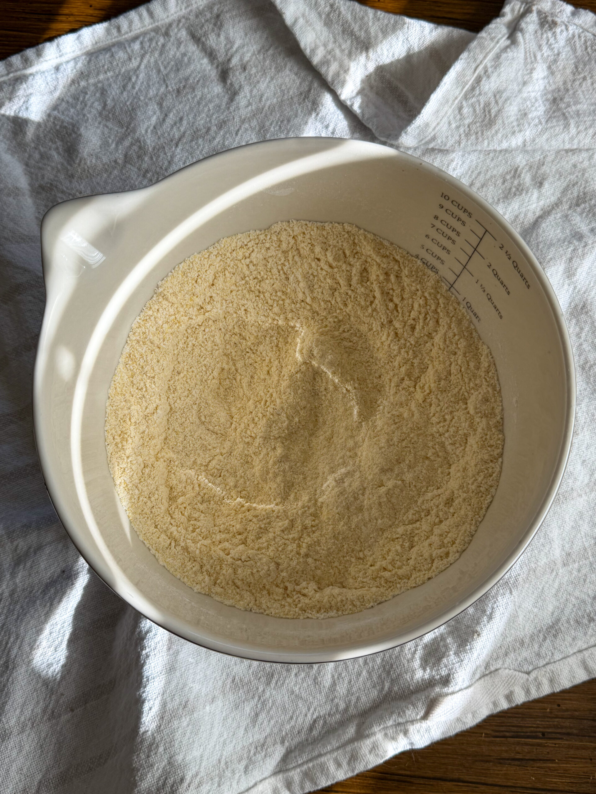 dry ingredients in a white bowl