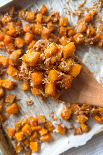 Coconut Roasted Butternut Squash Cubes (easy, 4-ingredient side)