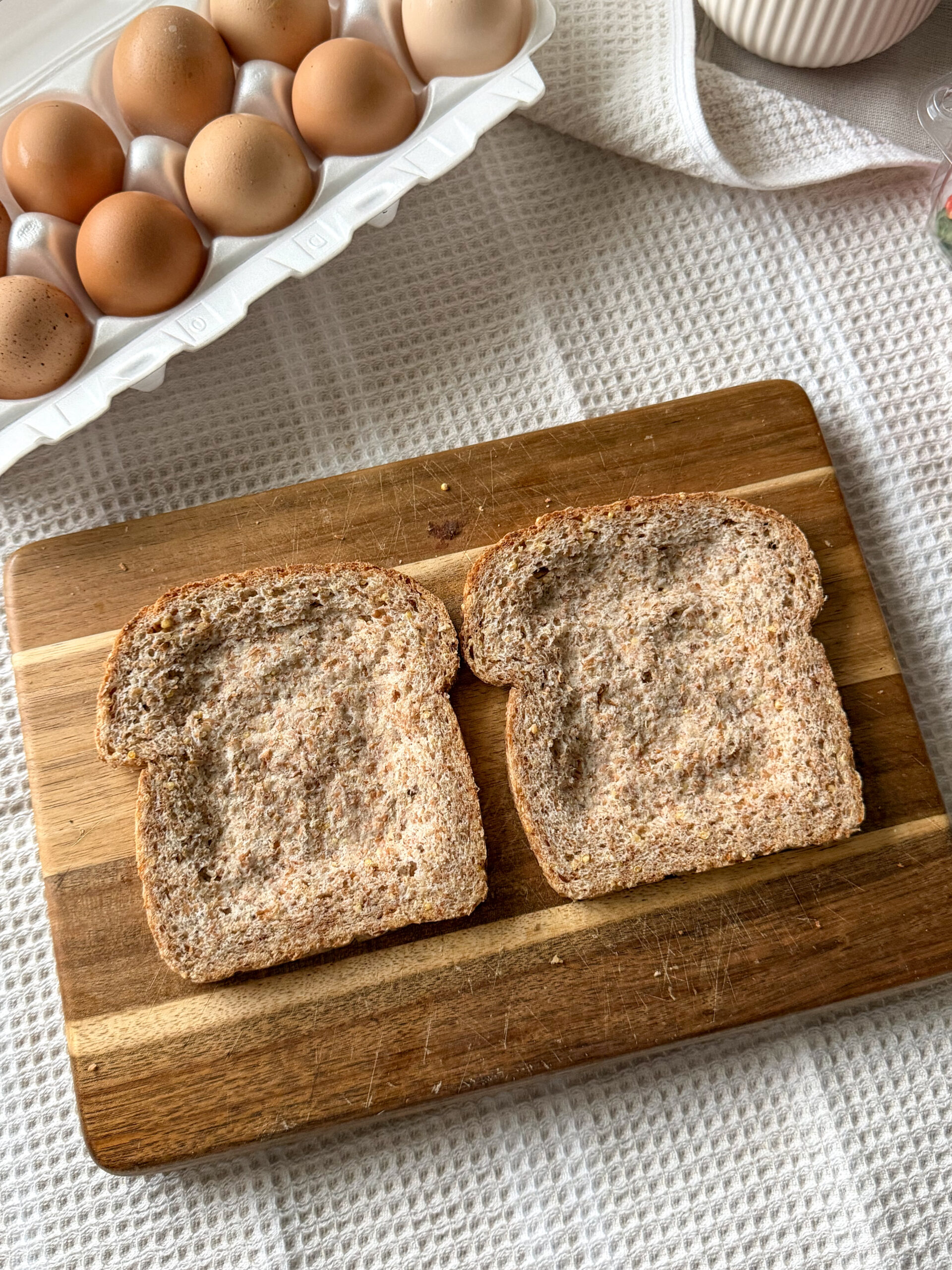 pressing the well in the toast