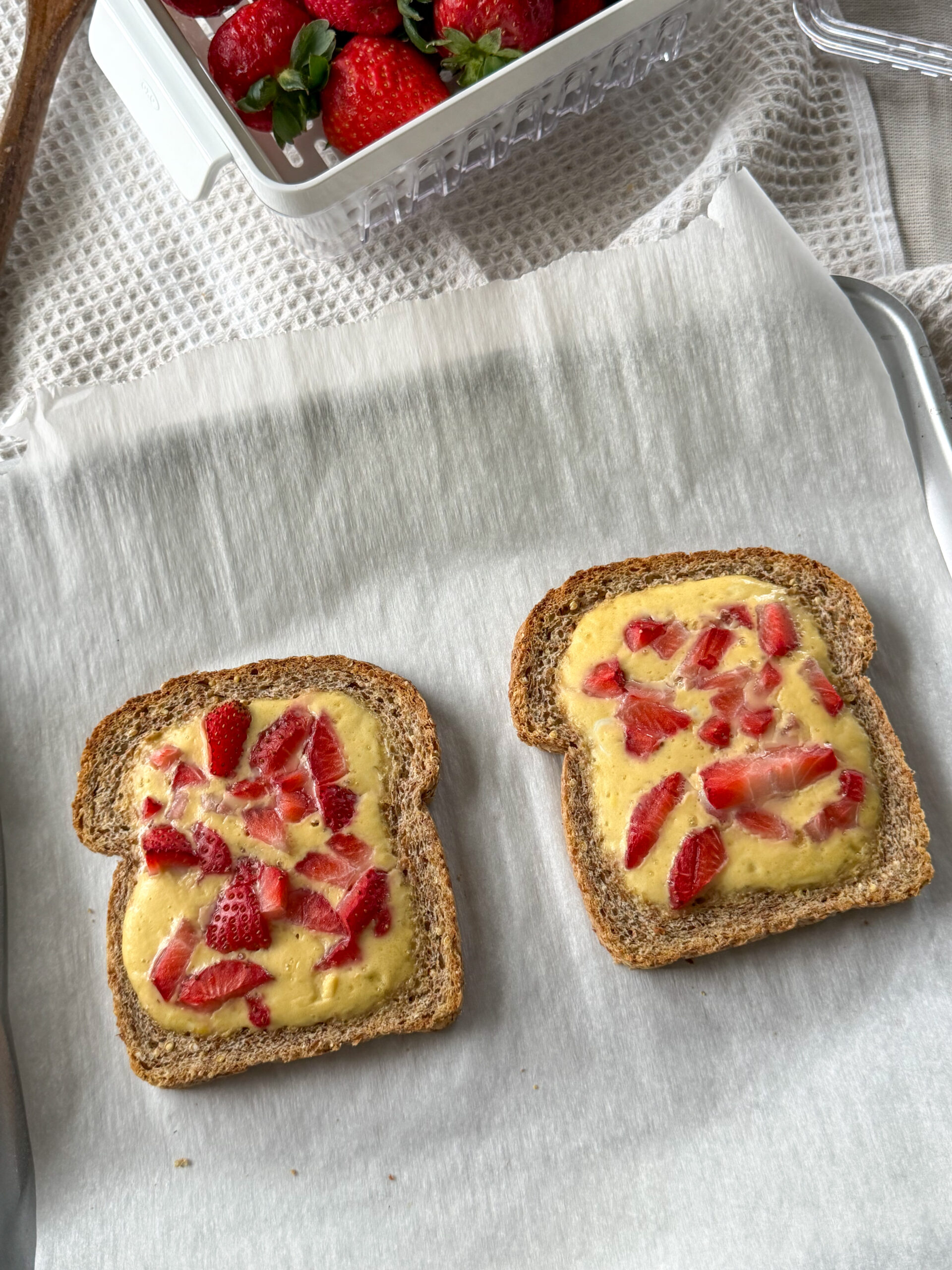 easy egg custard toast ready to serve to toddler