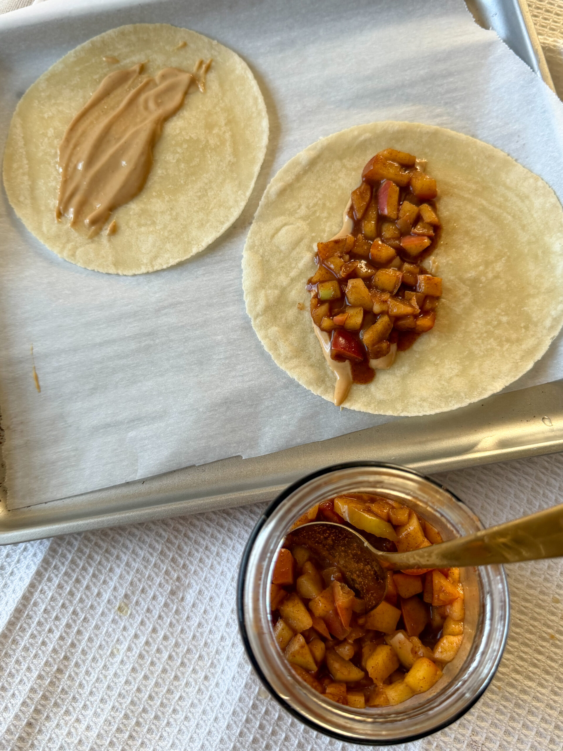 warming the apples and cinnamon