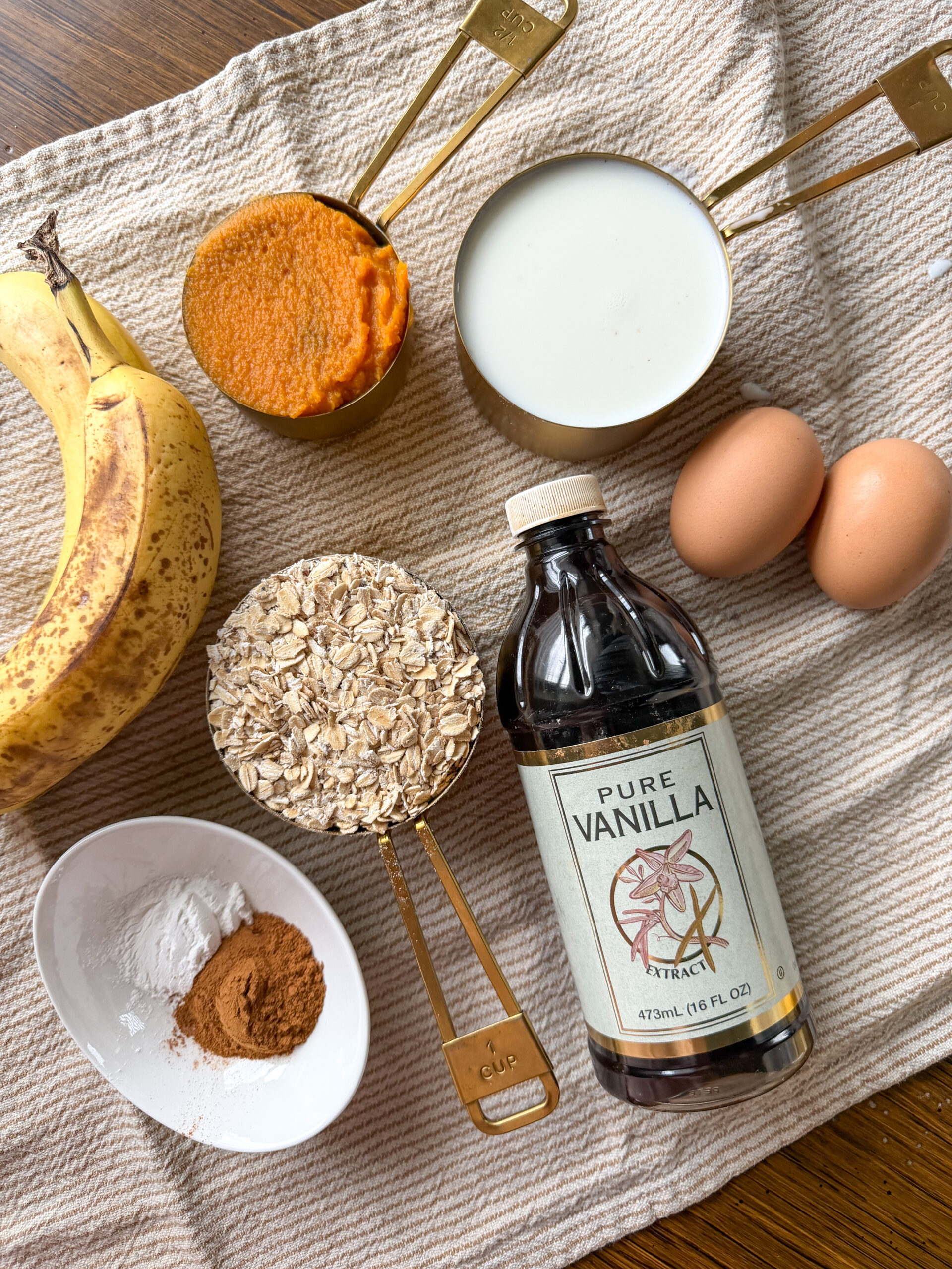 ingredients for the sheet pan pumpkin pancakes