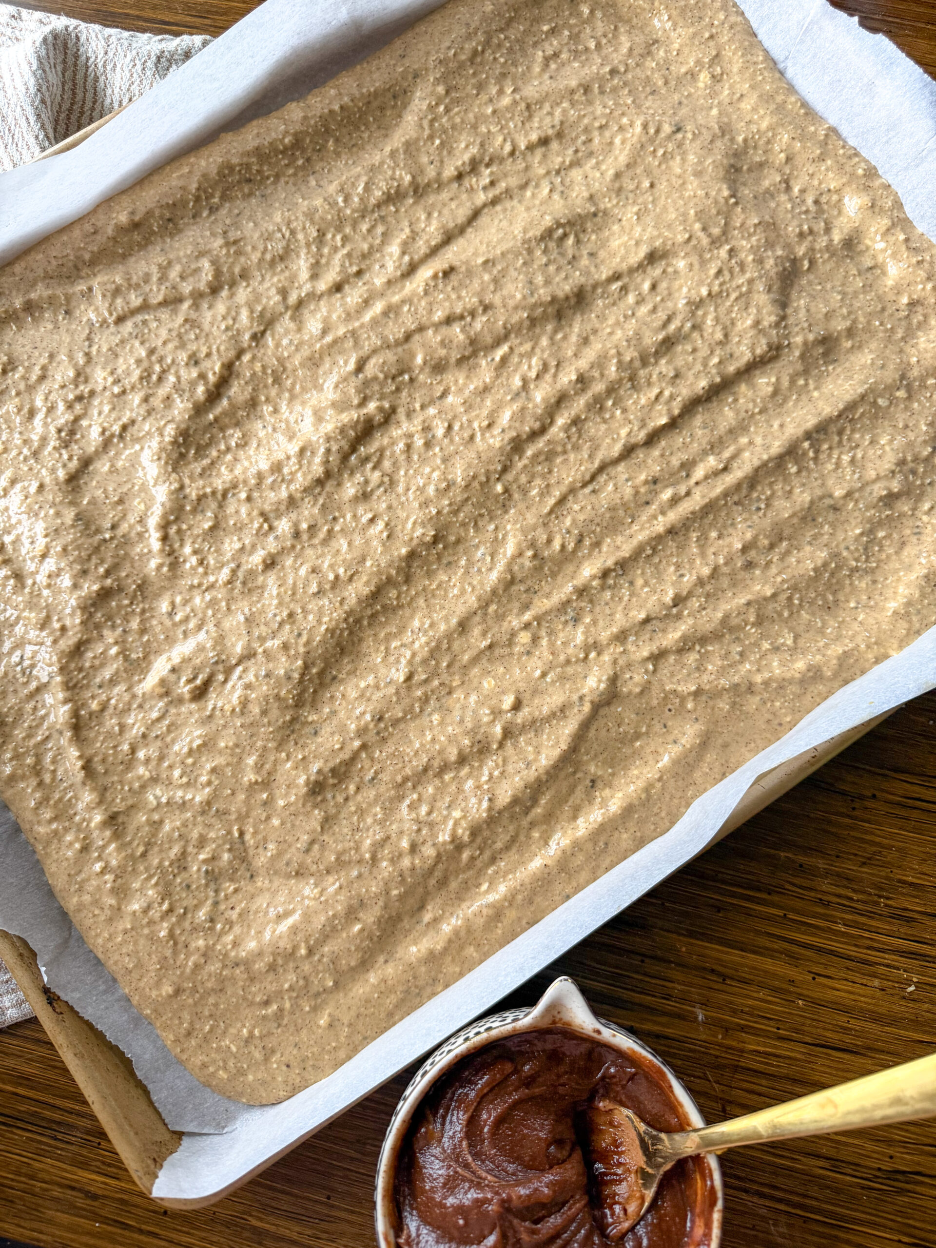 spreading on a baking sheet