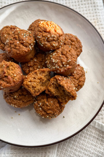 sweet potato gingerbread muffins for toddlers and babies (low sugar, gluten free, egg free)