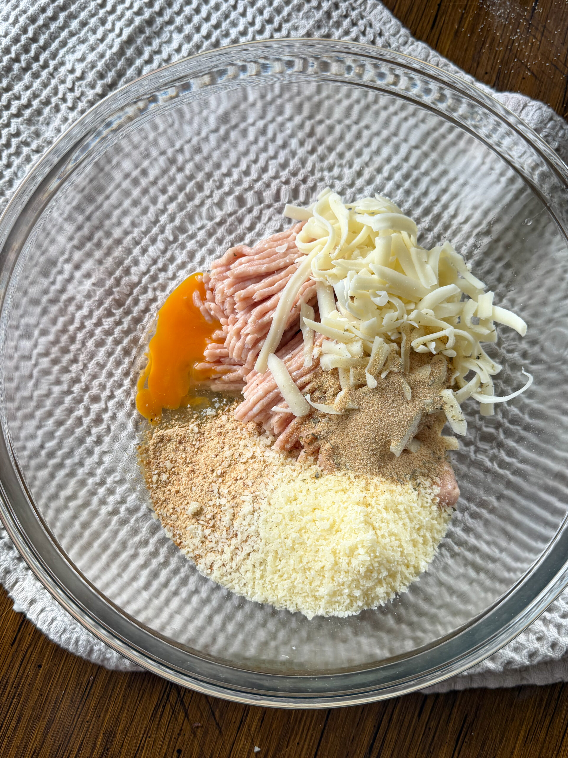 mixing the ingredients together