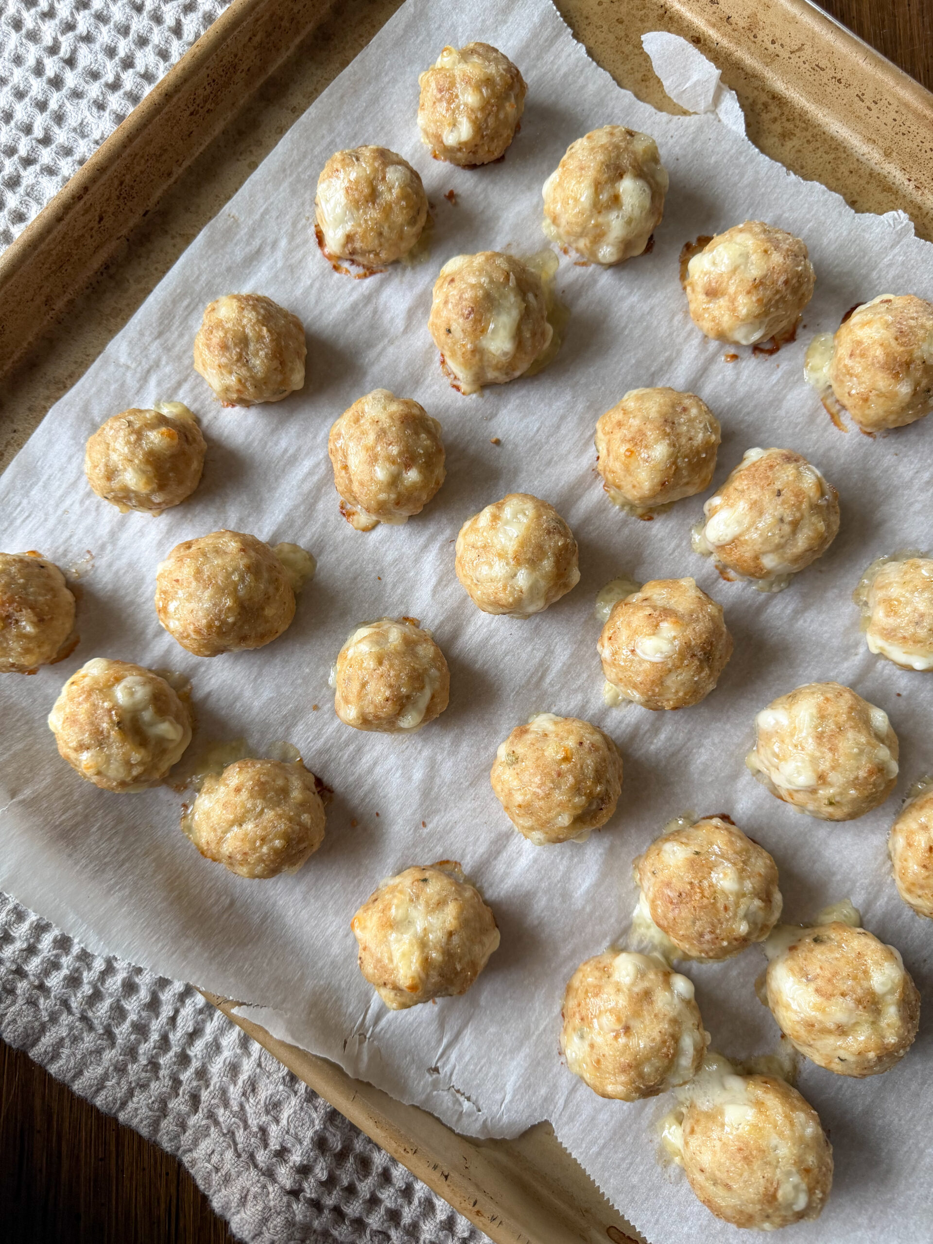 chicken parmesan meatballs baked in the oven ready for toddlers