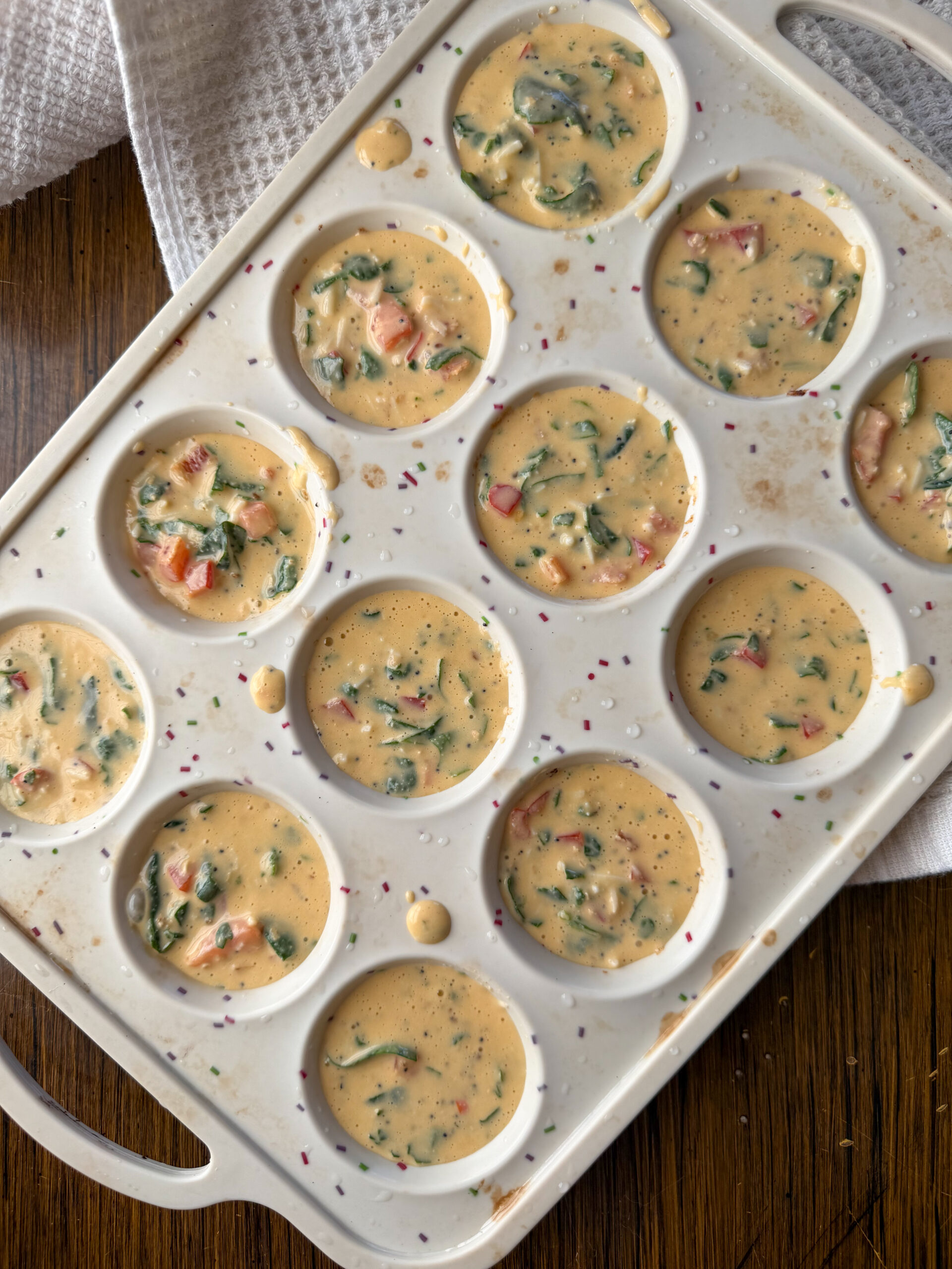 cottage cheese egg bites in the muffin tin