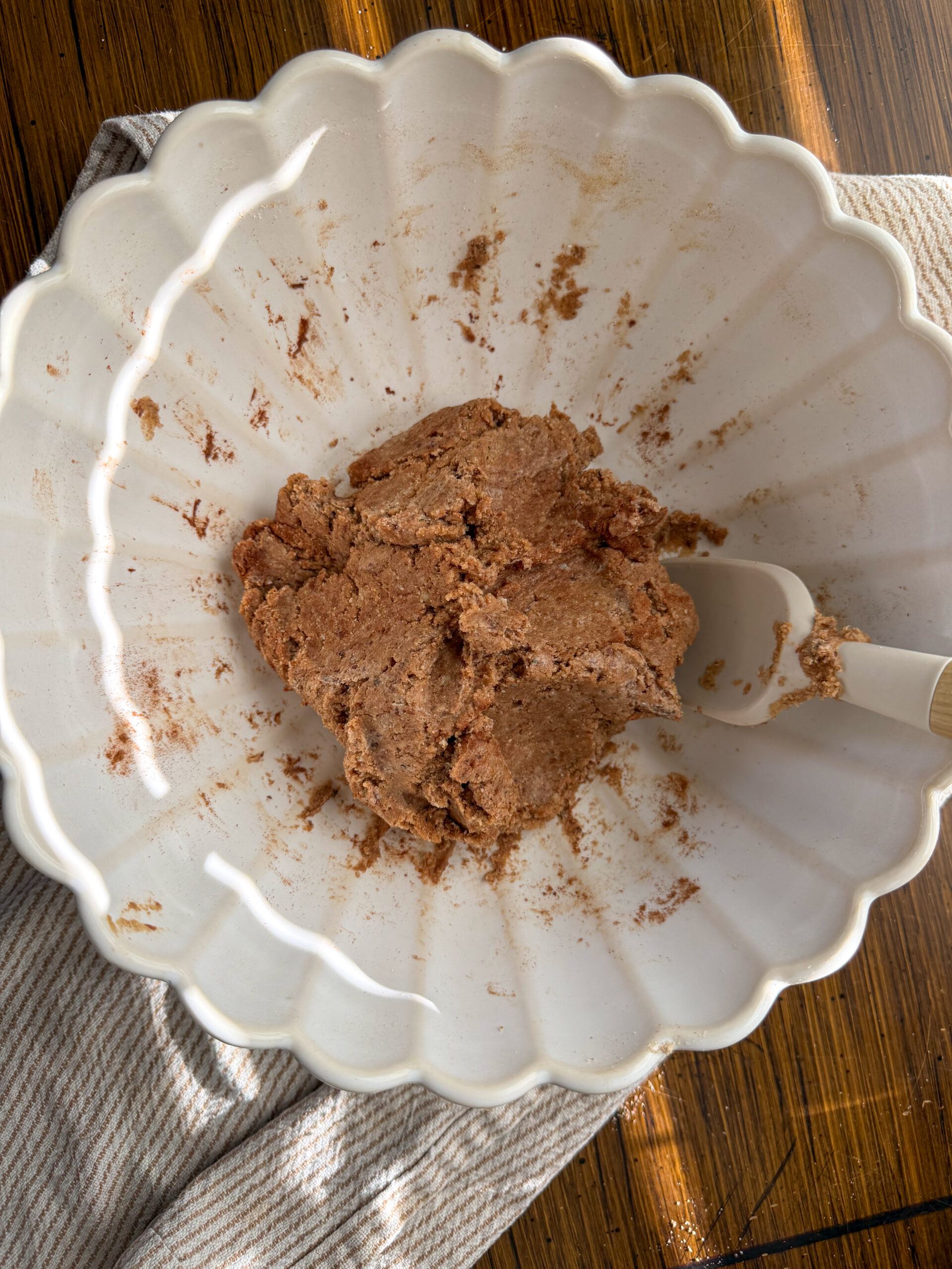 mixing the cookie dough